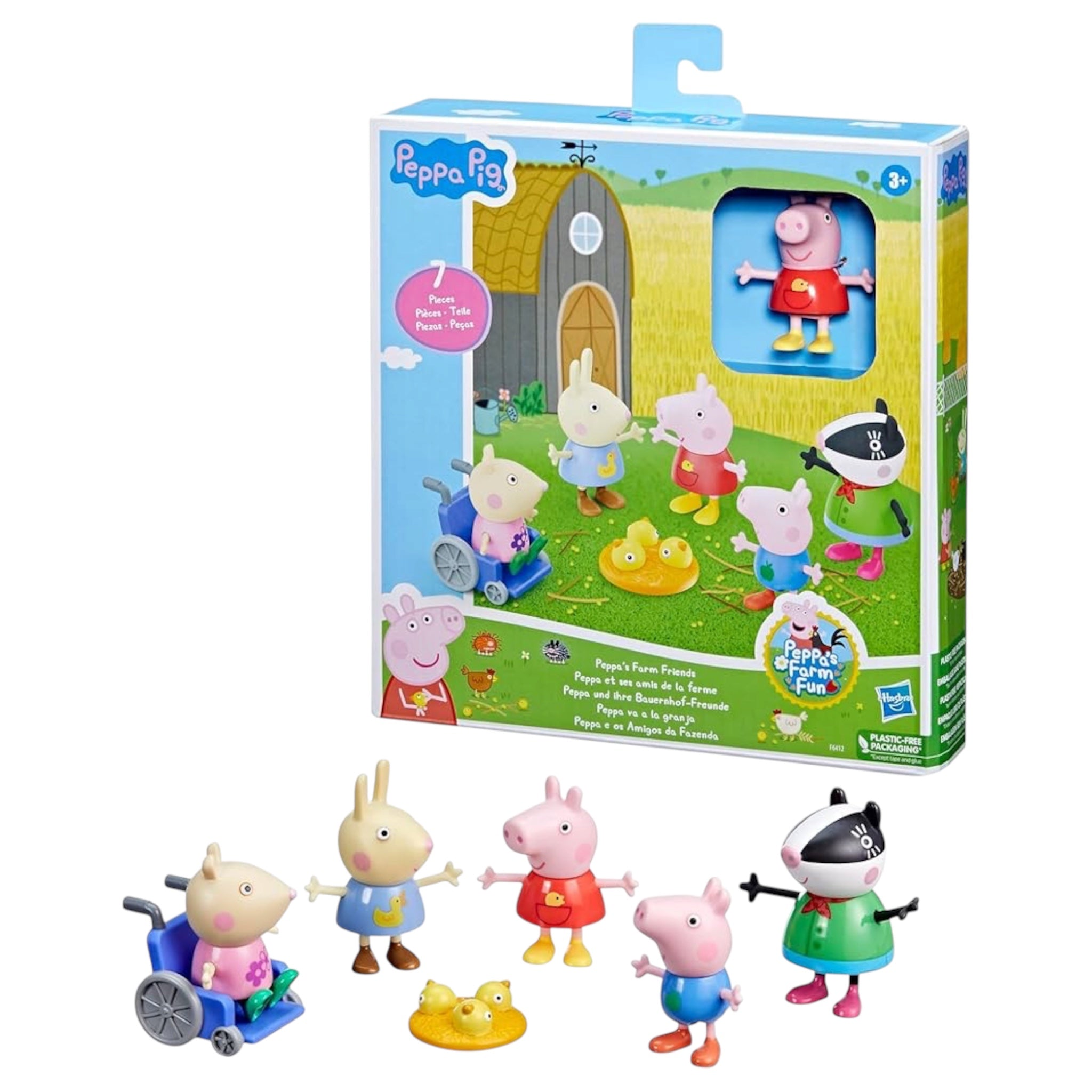 Hasbro Peppa Pig Peppa's Farm Friends Set Gioco 5 Personaggi Playset Fattoria