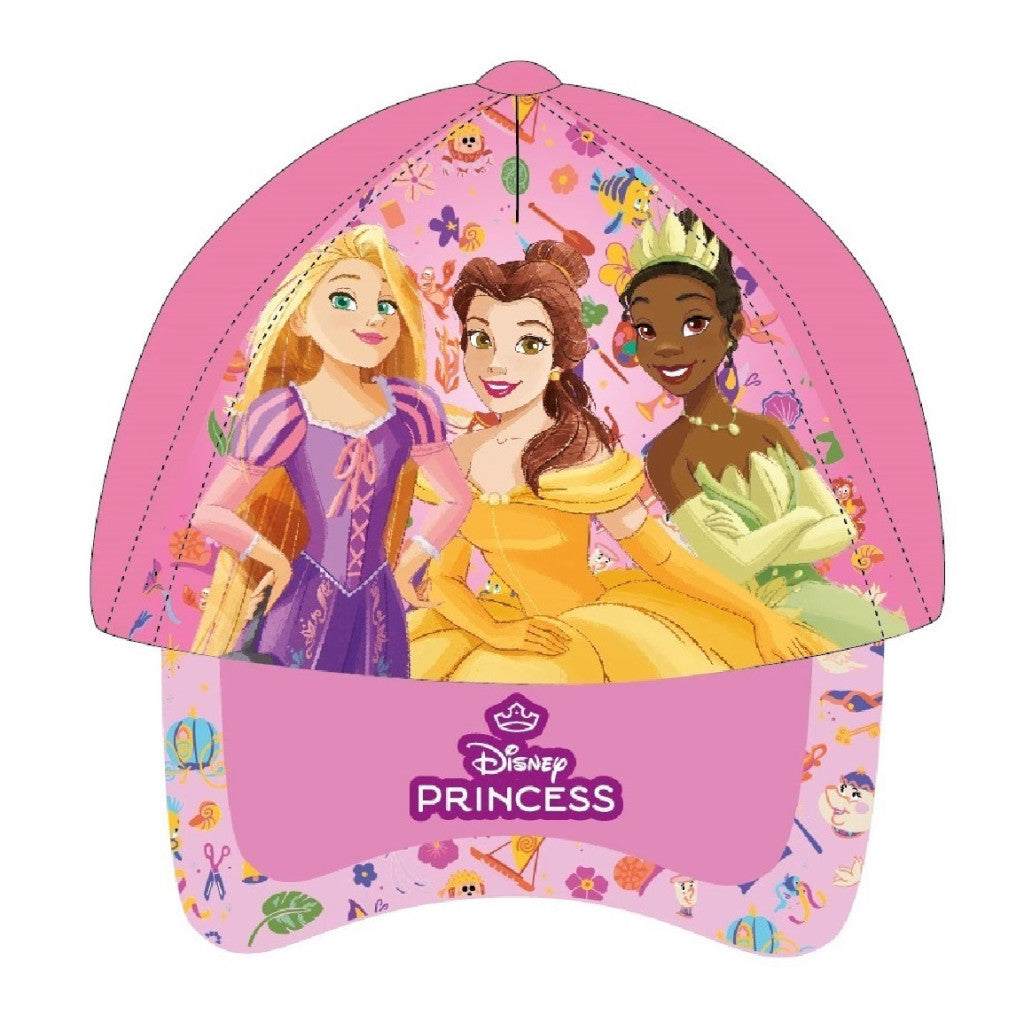 Cappellino Bambina Disney Princess Baseball con Visiera Parasole Regolabile Velcro 53 cm