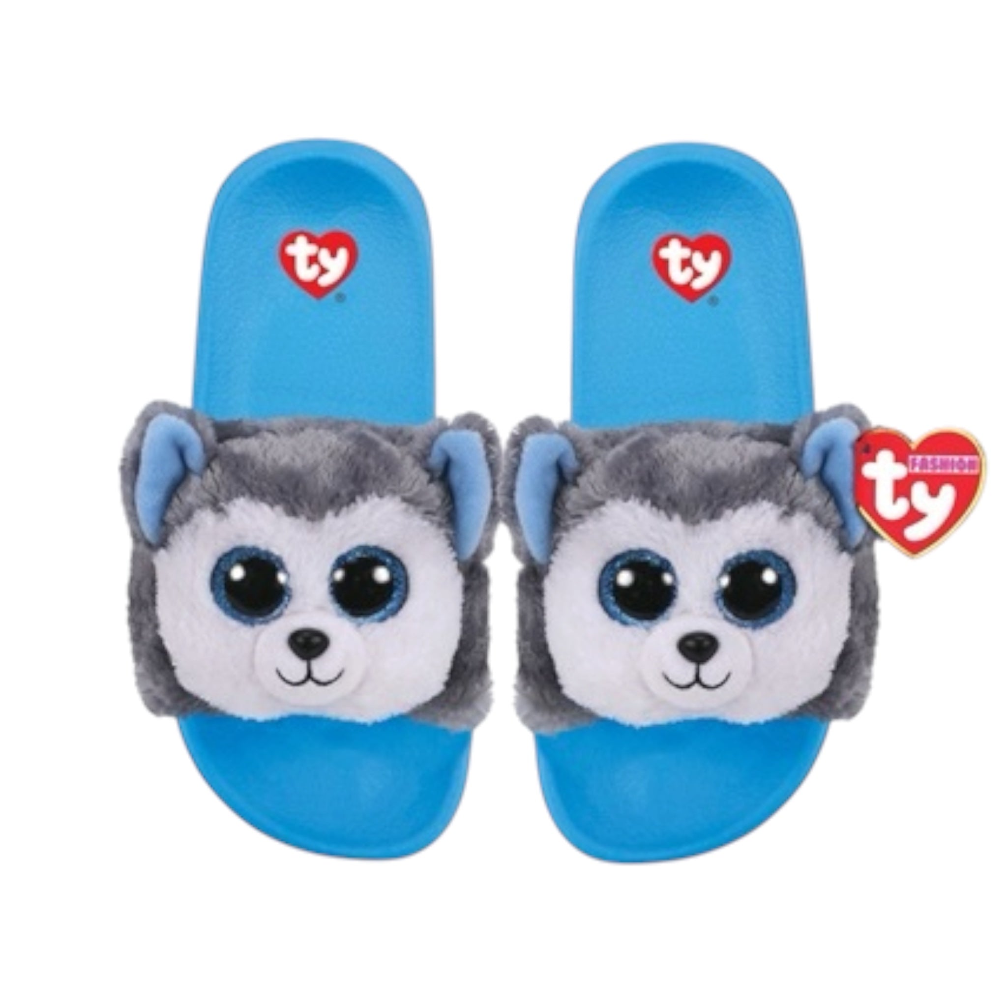 Ty Slush Ciabatte peluche The Husky Dog Medium Taglia 33 infradito Bambini e ragazzi