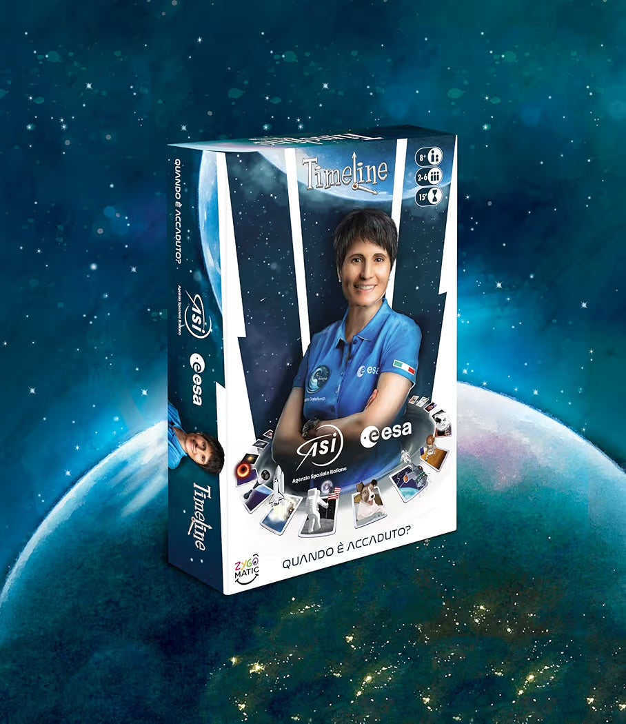 Asmodee Gioco da Tavolo 2-6 Giocatori TimeLine ASI ESA (Agenzia Spaziale Italiana e Agenzia Spaziale Europea) Metti Alla Prova le Tue Conoscenze sull'Astronomia 8 Anni