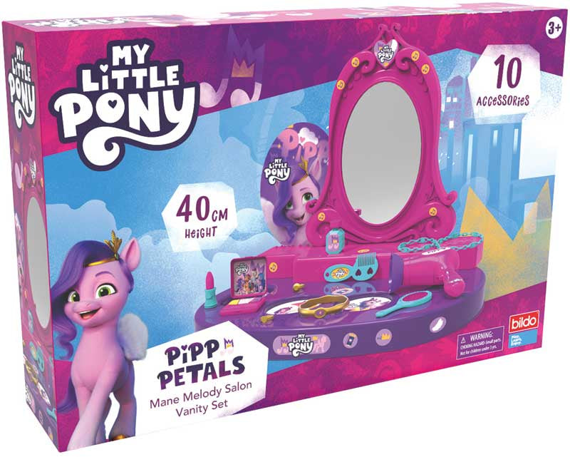 My Little Pony Pipp Petals Mane Melody Salon Vanity Set – Playset Bellezza con Accessori Giocattolo Bambini