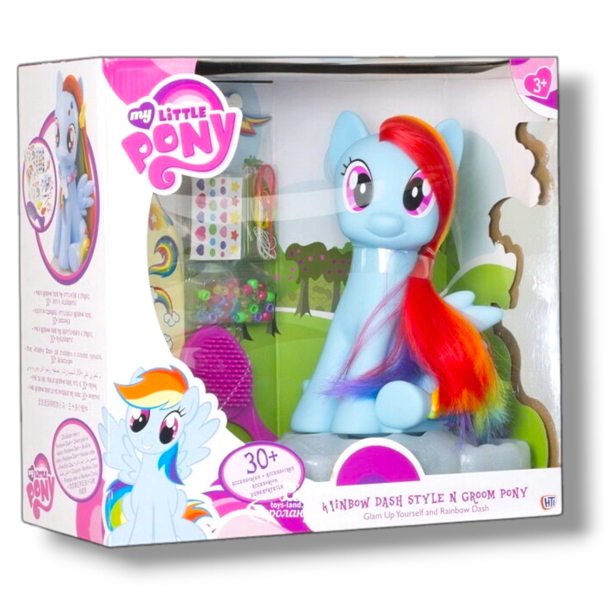 Hasbro My Little Pony Rainbow Dash Style and Groom Pony Set Pettinatura con 30 Accessori Capelli Arcobaleno Vintage da Collezione