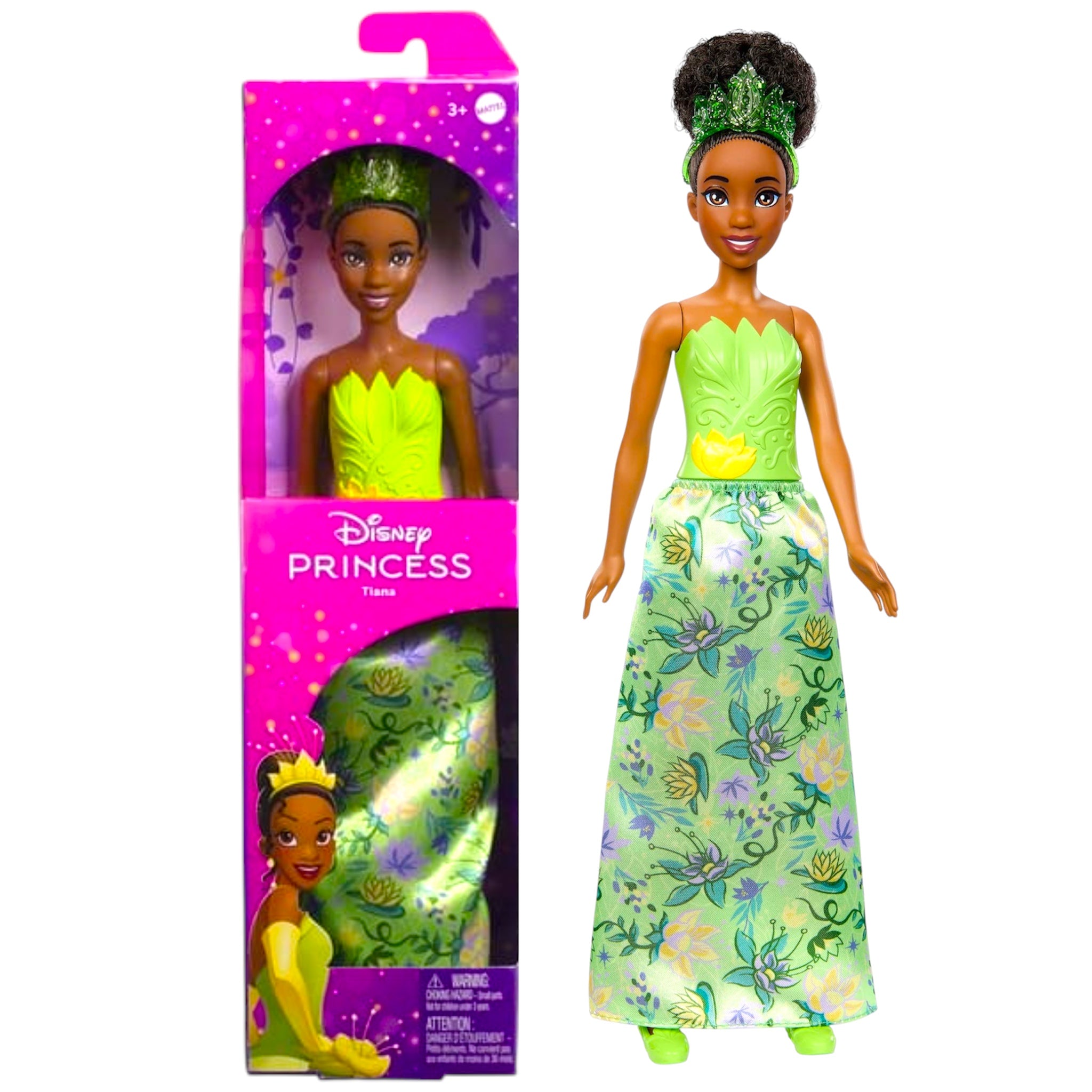 Mattel Disney Princess Tiana La principessa e il ranocchio bambola alla moda 28 cm