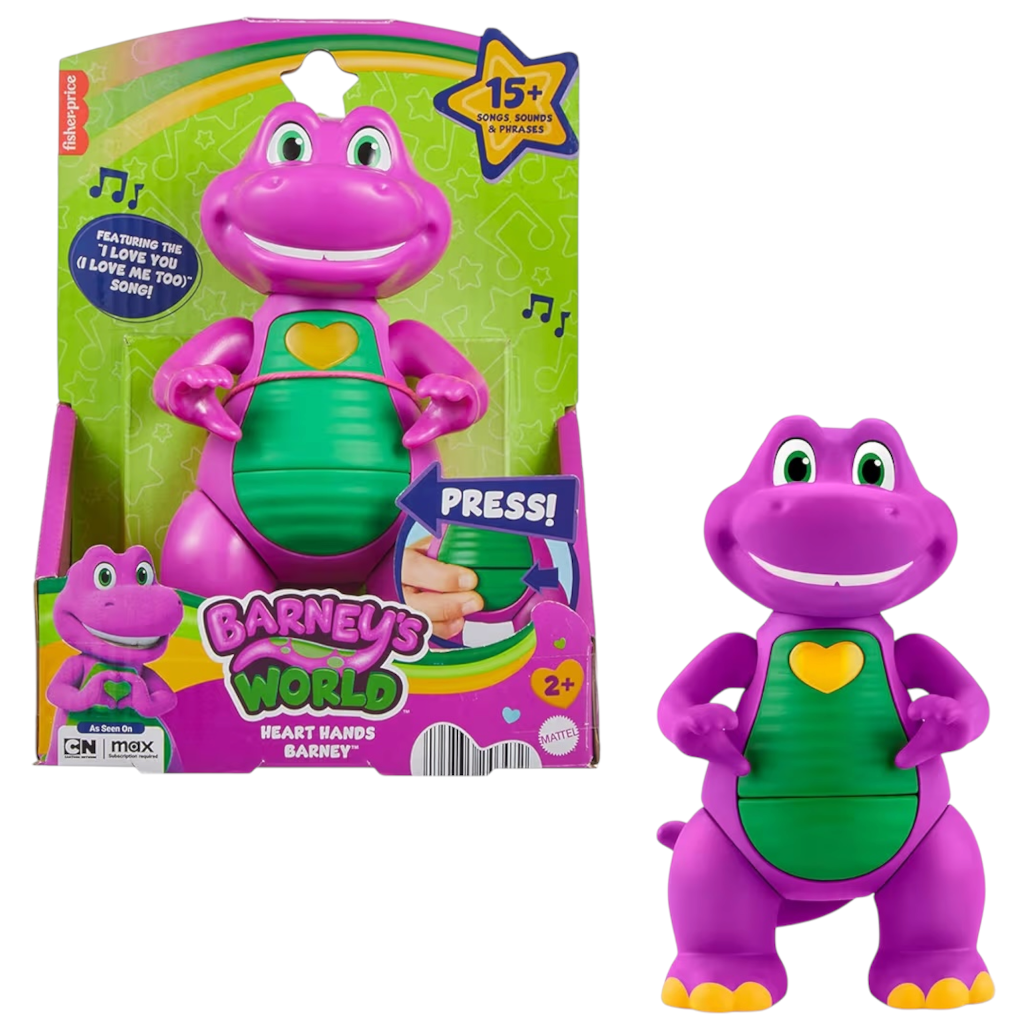Mattel Barney Il Mondo Mani a Cuore Personaggio Musicale Fisher-Price