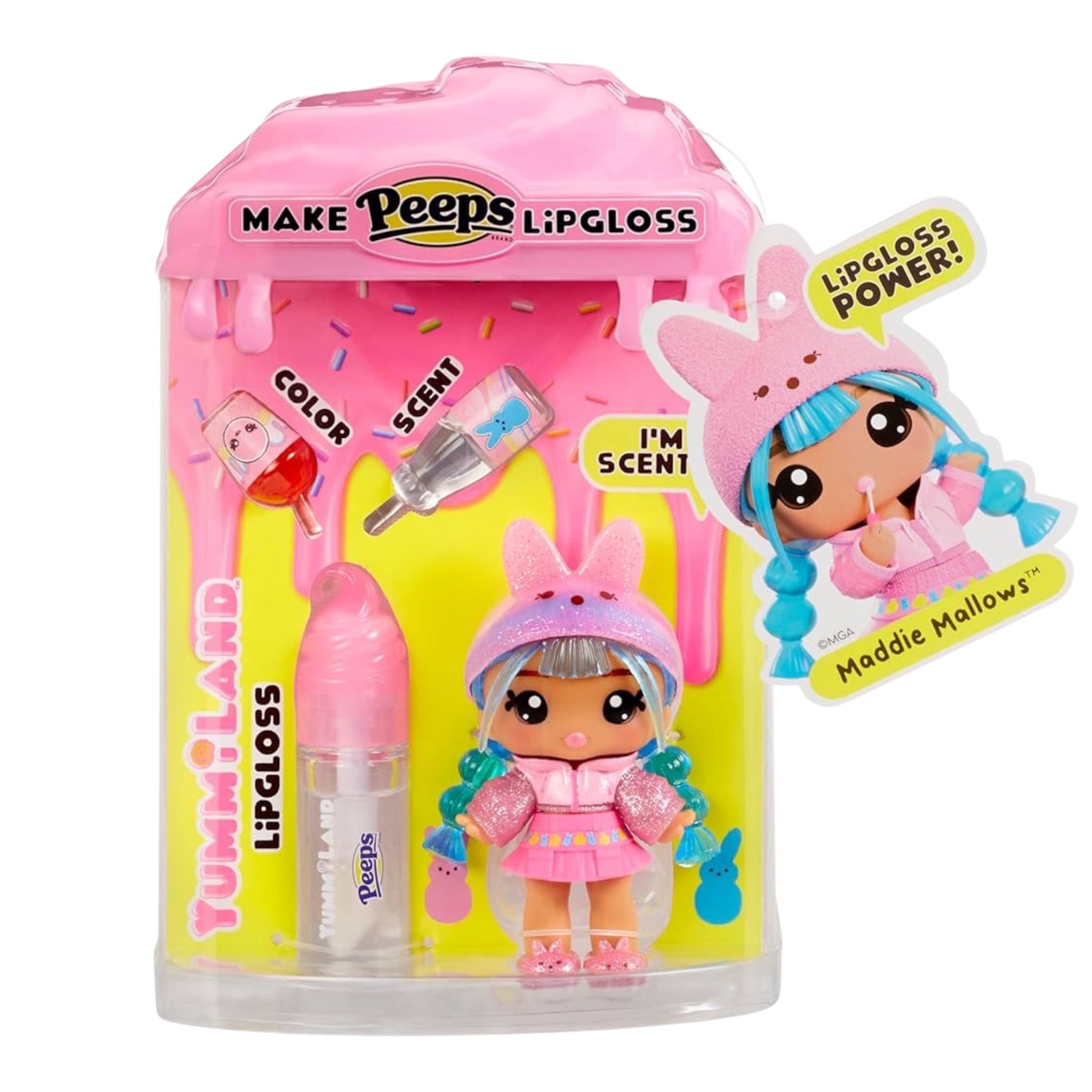 Yummiland x PEEPS Lip Gloss Doll - Maddie Mallows - Età 4+