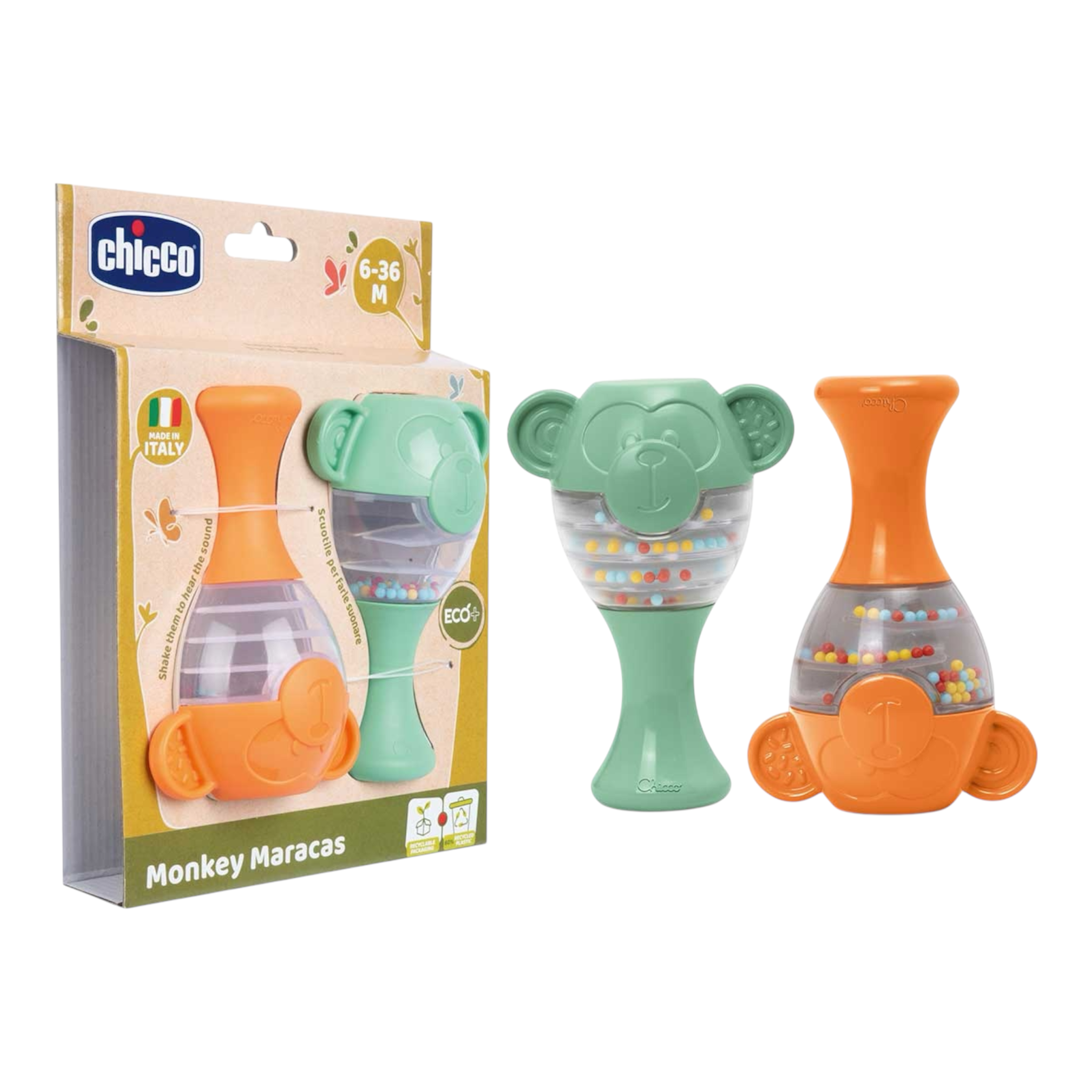 Chicco Eco+ Scimmie Sonoro- 2 Maracas