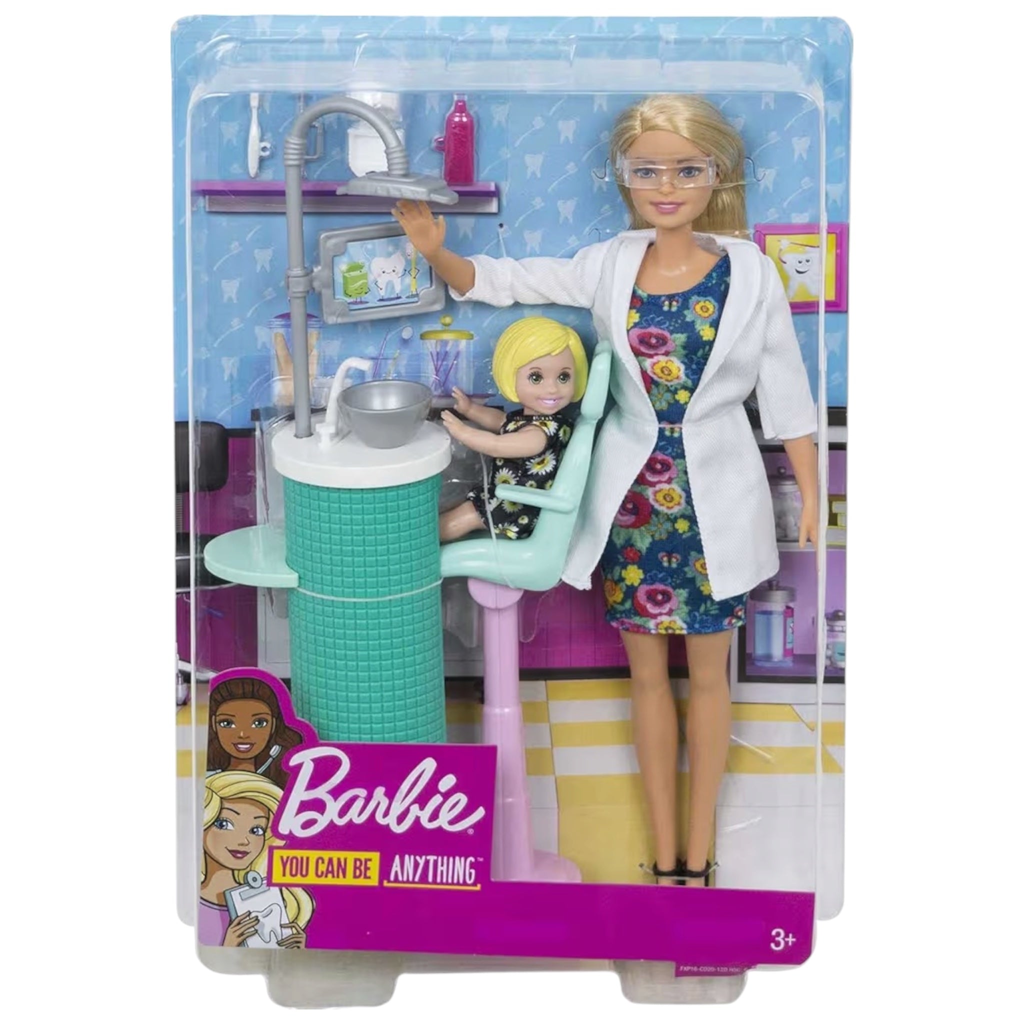 Mattel Barbie Carriere Dentista, Playset con due bambole, sedia operatoria e accessori