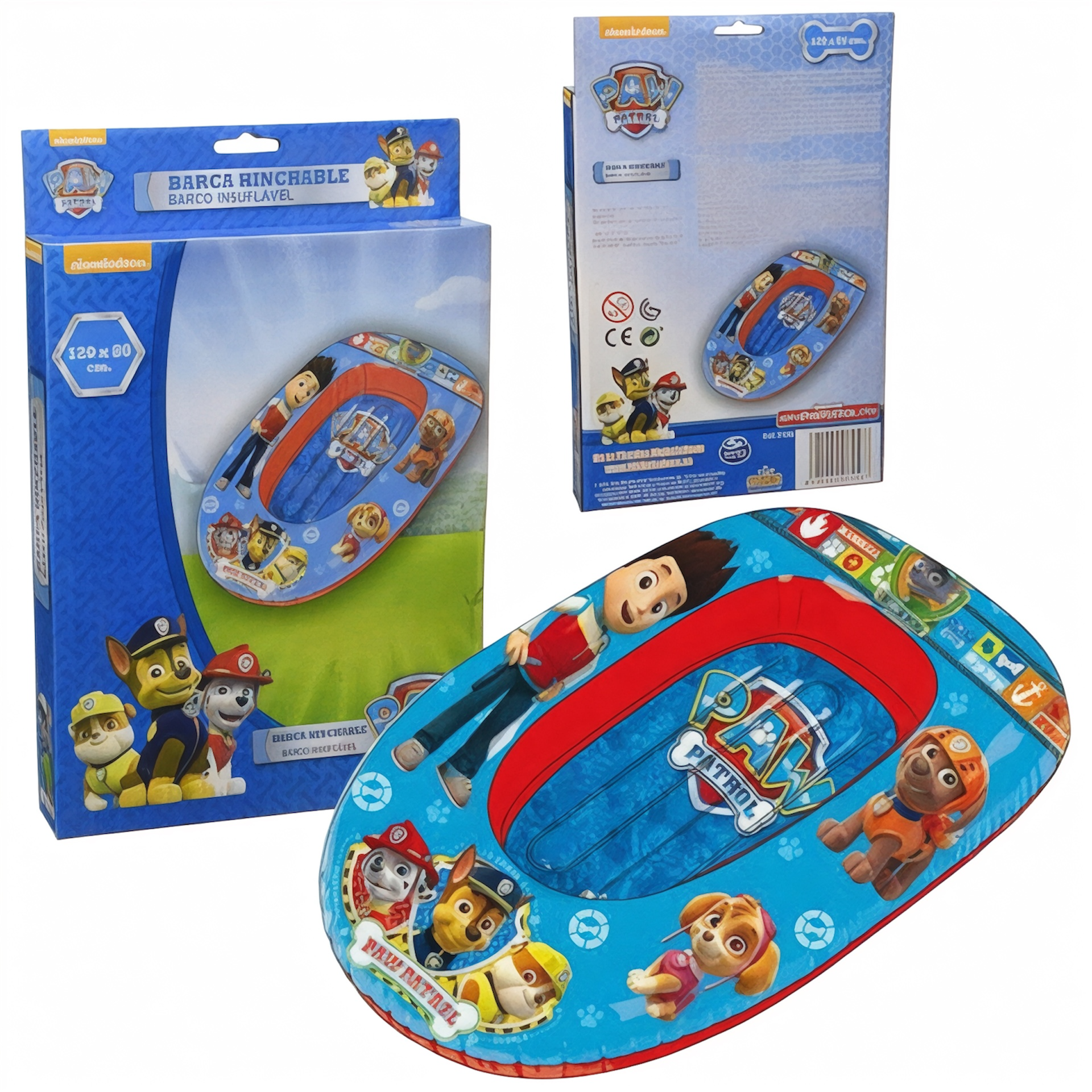 Paw Patrol Canotto Barca gonfiabile per Mare, Piscina e Relax Estivo 120 cm