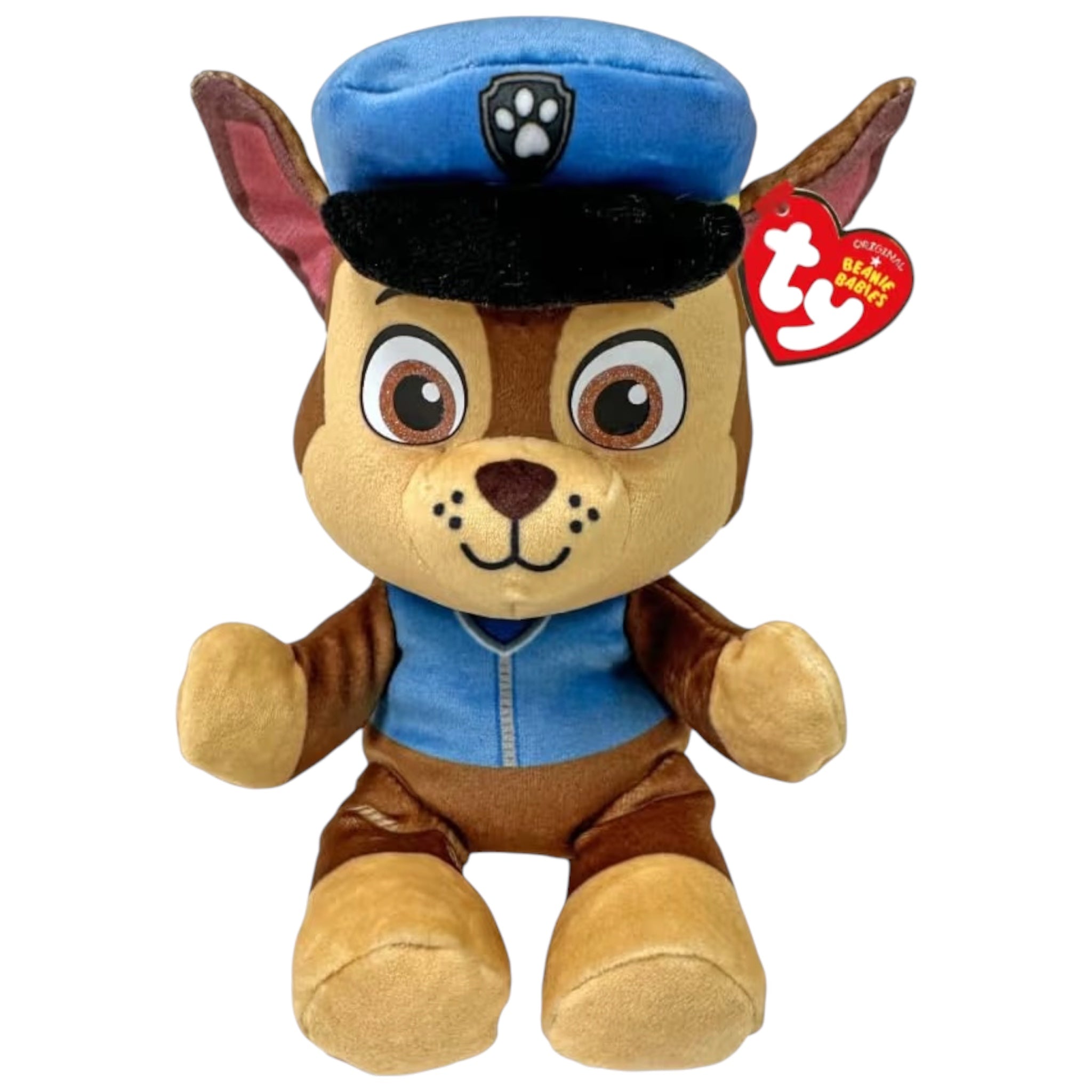 Ty Paw Patrol Chase Floppy Plush 20cm - Soft Collectible Stuffed Toy