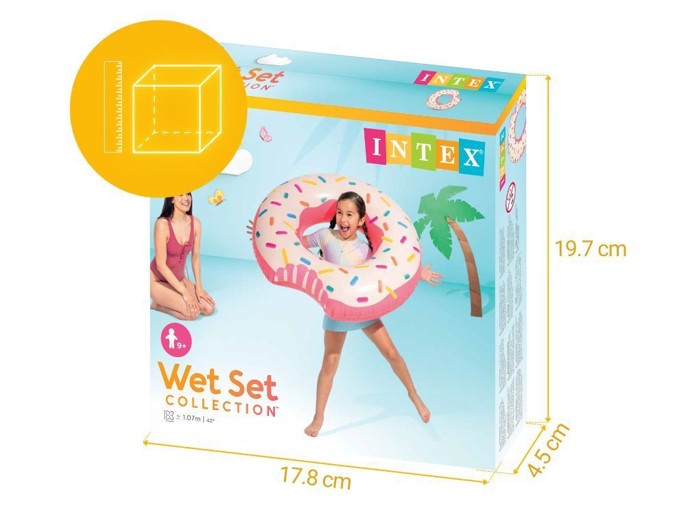 Intex Salvagente Ciambella gonfiabile Rosa Multicolore 107 cm
