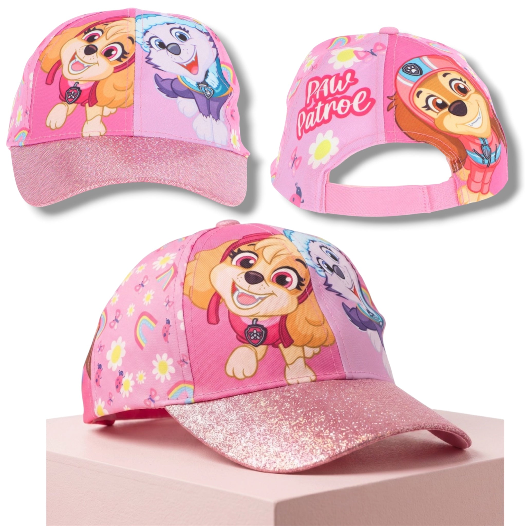 Cappellino Bambina Paw Patrol Skye Everest Baseball con Visiera Parasole Regolabile Velcro 52 cm