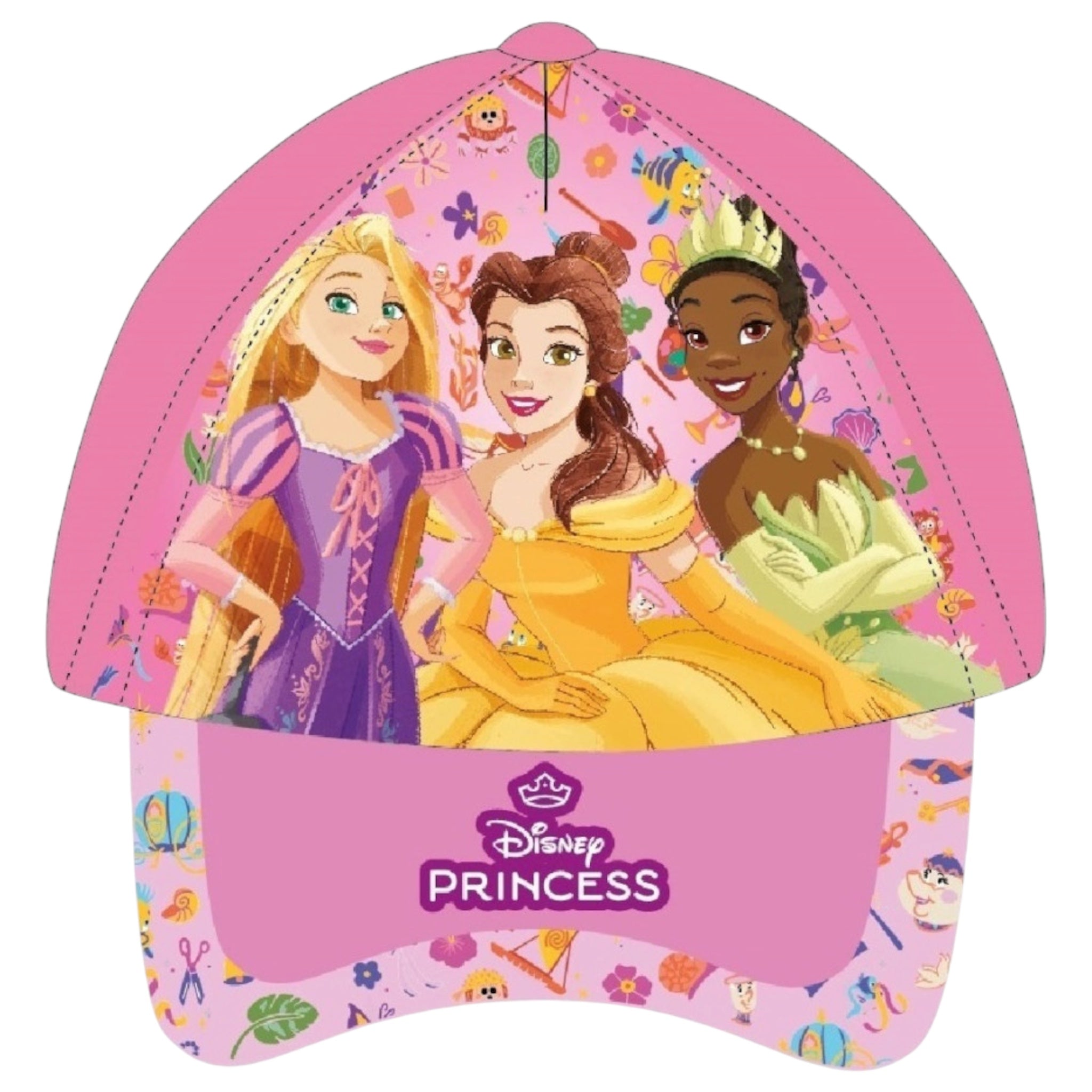 Cappellino Disney Princess da baseball Parasole Regolabile Velcro Misura 53 cm