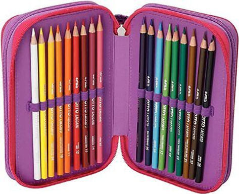 Astuccio Tokidoki Scuola 3 Scomparti Con Penna Frixion Cancellabile, Accessori Da Viaggio Organizer Per Valigia Unisex Bambini E Ragazzi, Multicolore,