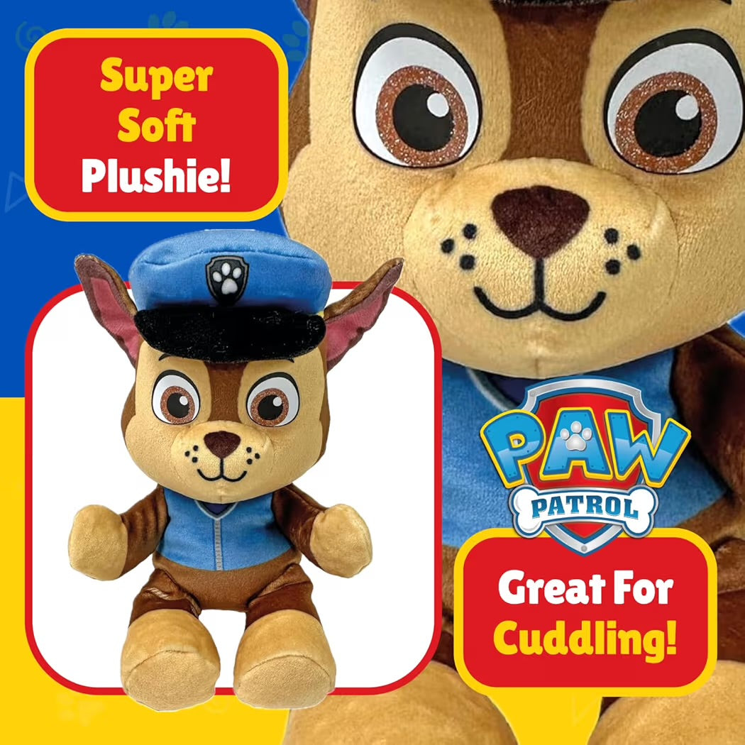 Ty Paw Patrol Chase Floppy Plush 20cm - Soft Collectible Stuffed Toy
