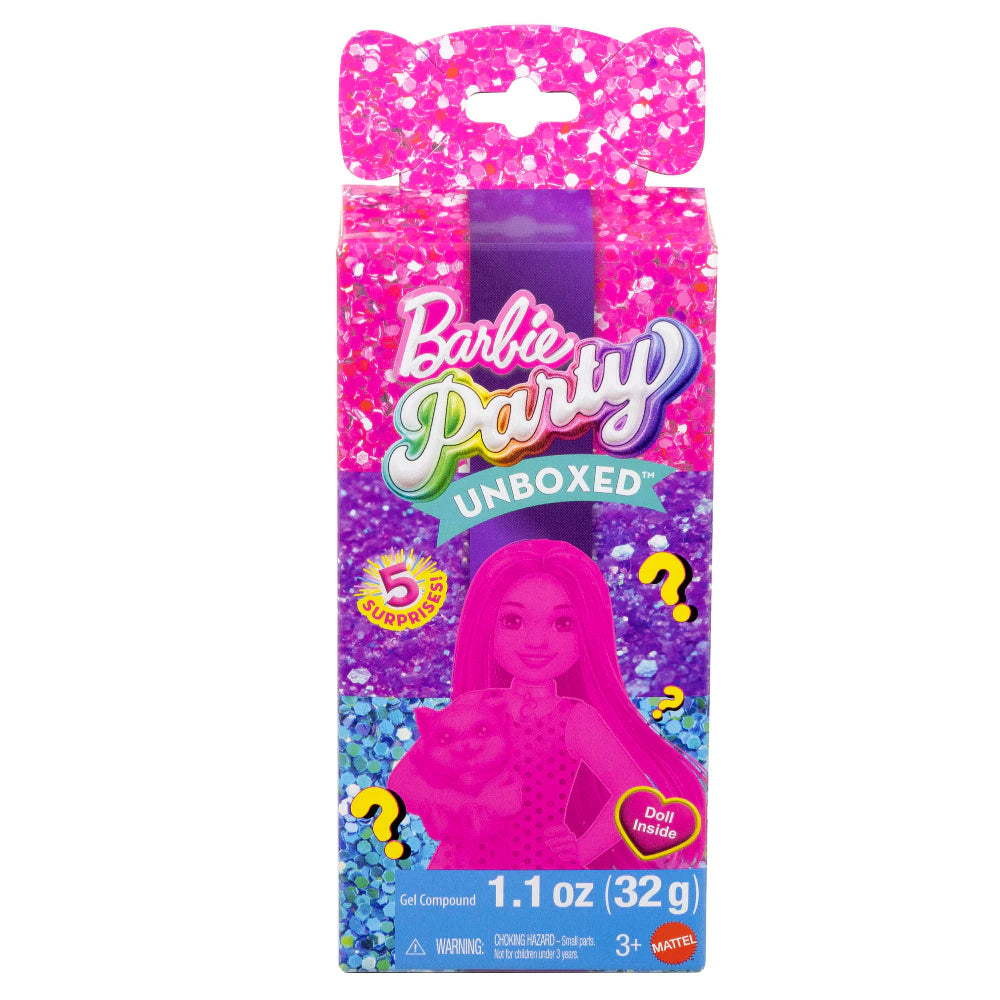 Mattel Barbie Party Surprise Chelsea 1 pz bambola e Mini BarbieLand Fashionistas 3,8 cm a Sorpresa Tubetto Rossetto Rosso
