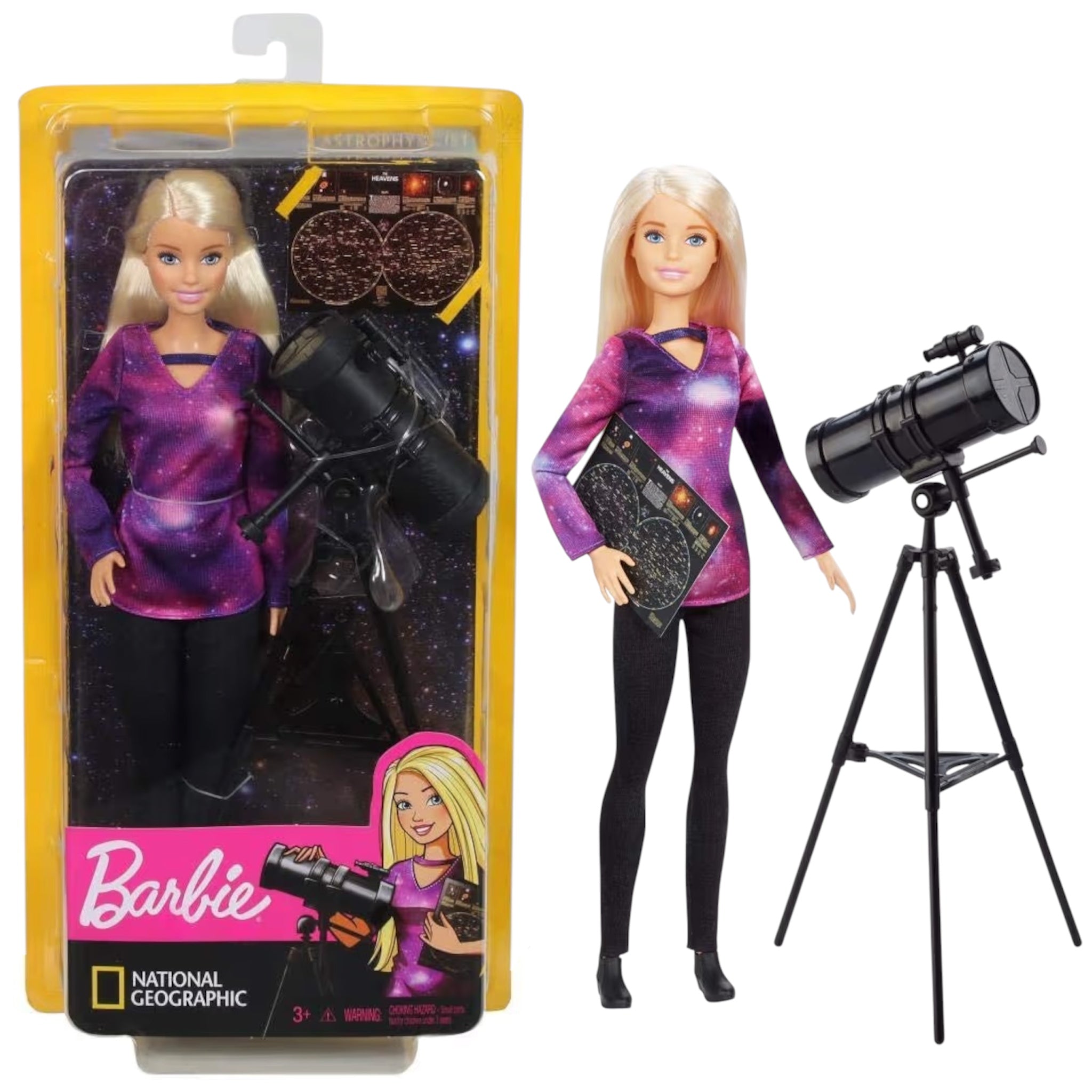 Barbie Carriere Astrofisica Bambola Bionda con Telescopio e Accessori