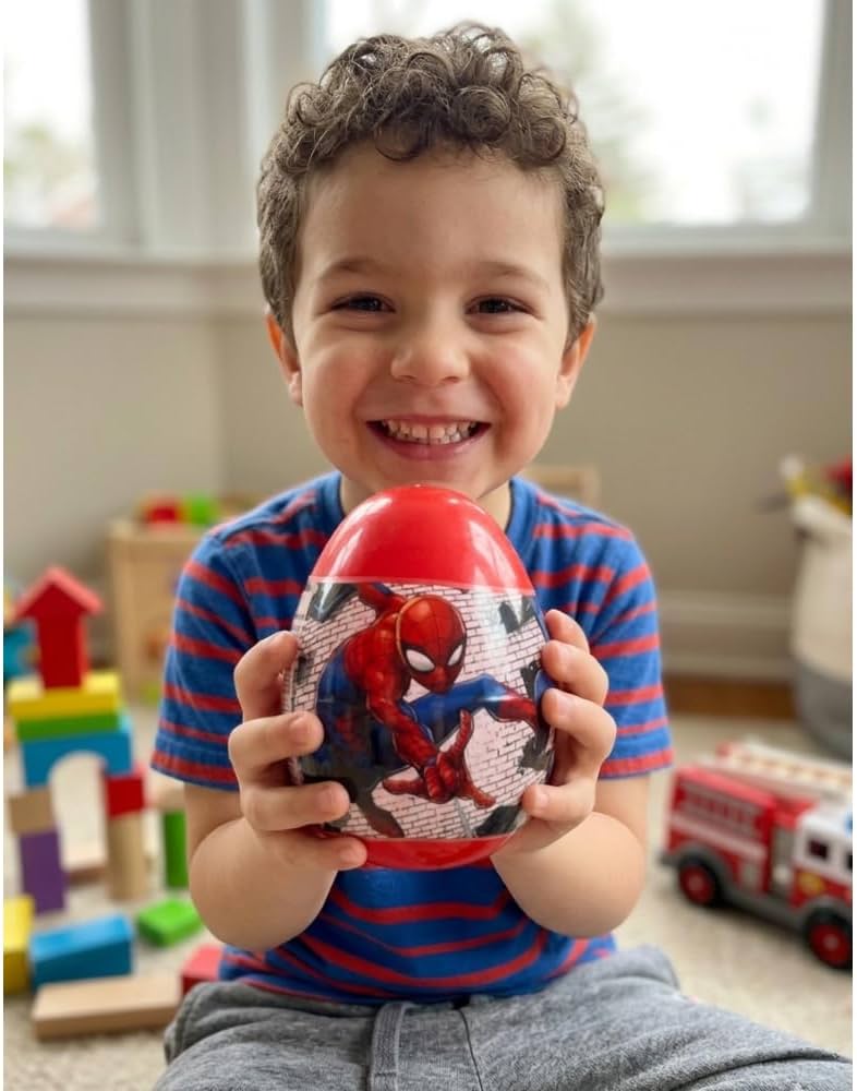 Spiderman Mini Uovo con Sorpresa 5 Pezzi ovetto con Accessori di cancelleria Colori e Disegni per Bambini