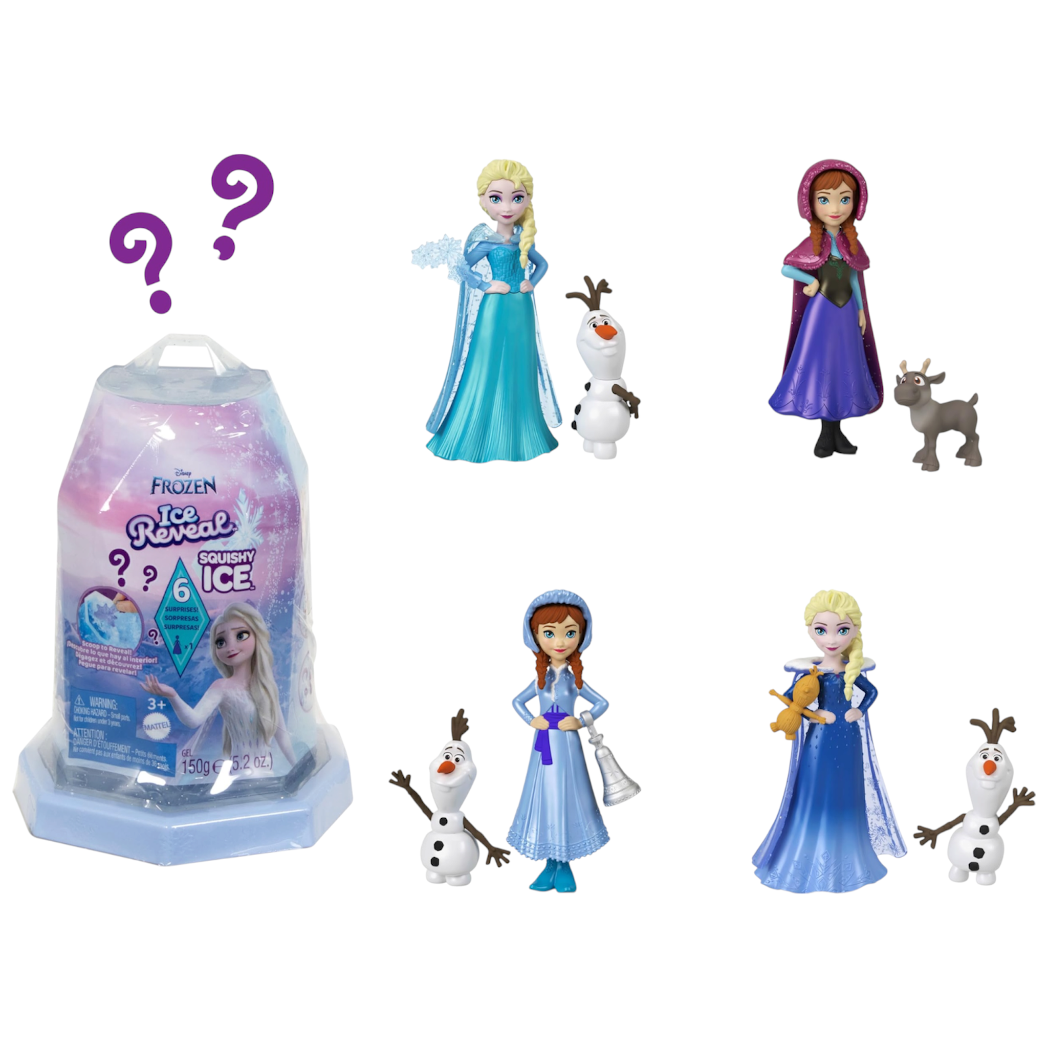 Mattel Disney Frozen Elsa Reveal con 11 sorprese e Ice Reveal Mini bambola Blind box