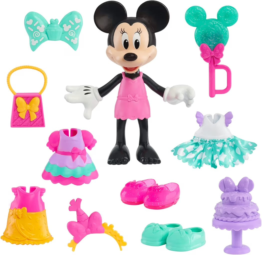 Just Play Minnie Mouse Fashion 14- pezzi Sweet Party Doll and Accessories