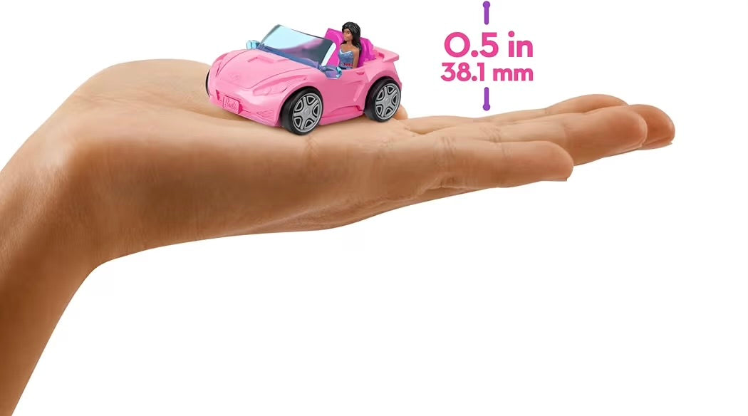 Mattel Barbie Mini BarbieLand Auto Decappottabile HYF42 con Mini Bambola e Veicolo