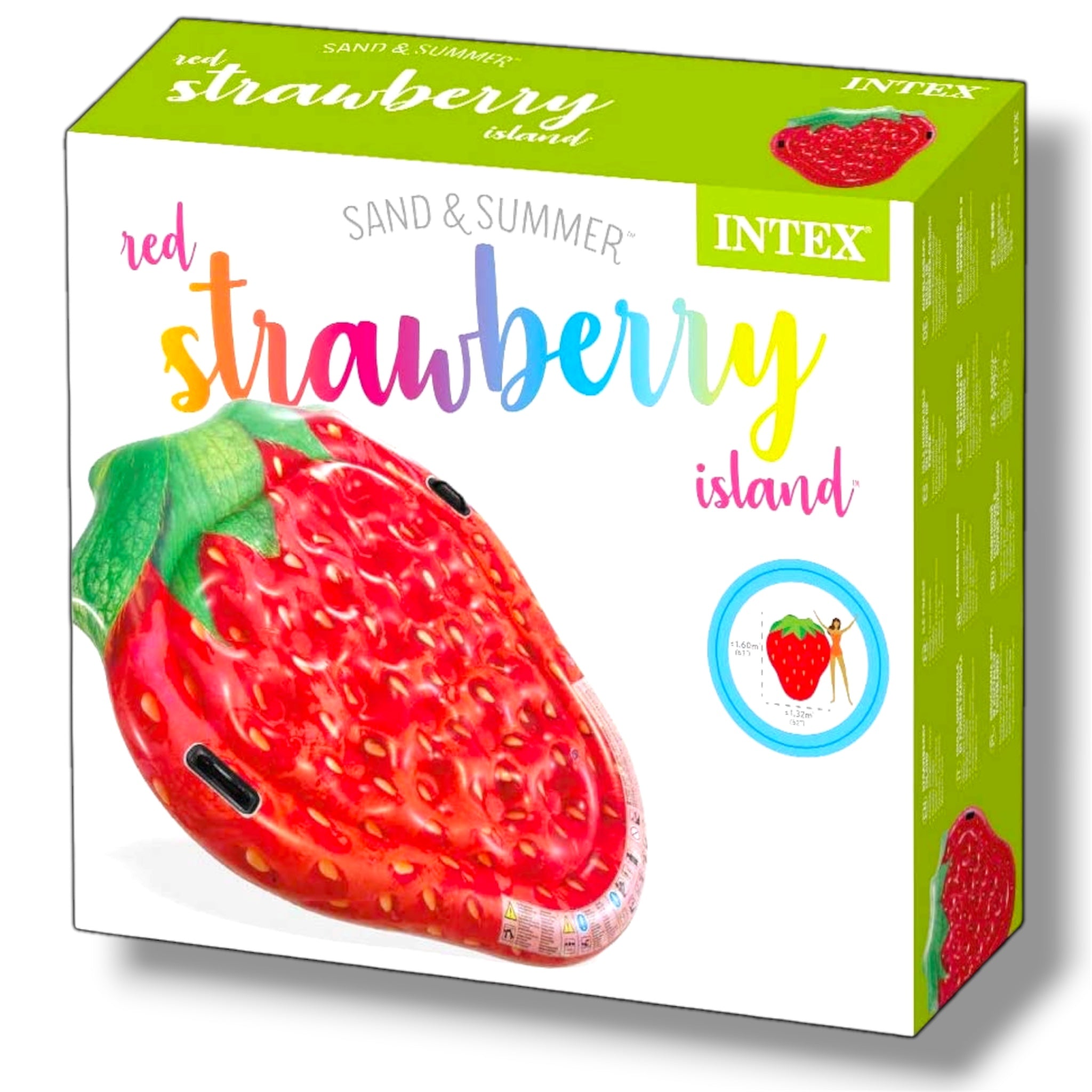 Intex Materassino Gonfiabile Fragola Gigante Rossa 160x132 cm per Piscina e Mare