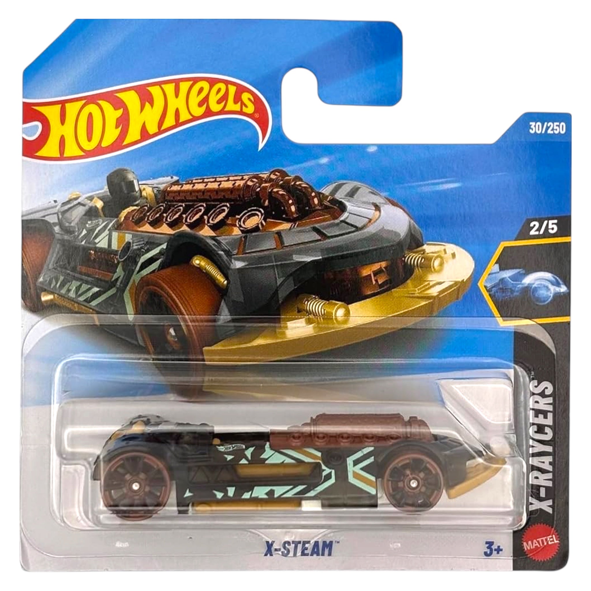 Hot Wheels X-Steam X-Raycers 2/5 Short Card (30/250) Braun Steampunk Fantasy Car 1:64