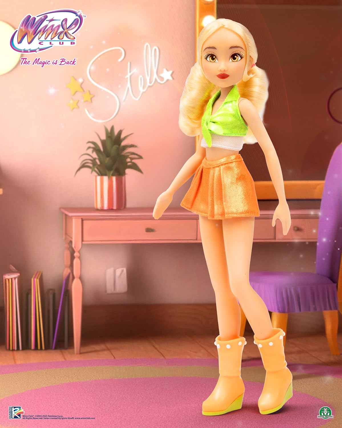 Giochi Preziosi Winx Stella Iconic 27 cm Snodata con Outfit Glamour della Serie TV