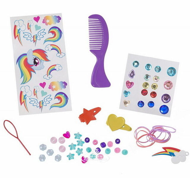 Hasbro My Little Pony Rainbow Dash Style and Groom Pony Set Pettinatura con 30 Accessori Capelli Arcobaleno Vintage da Collezione