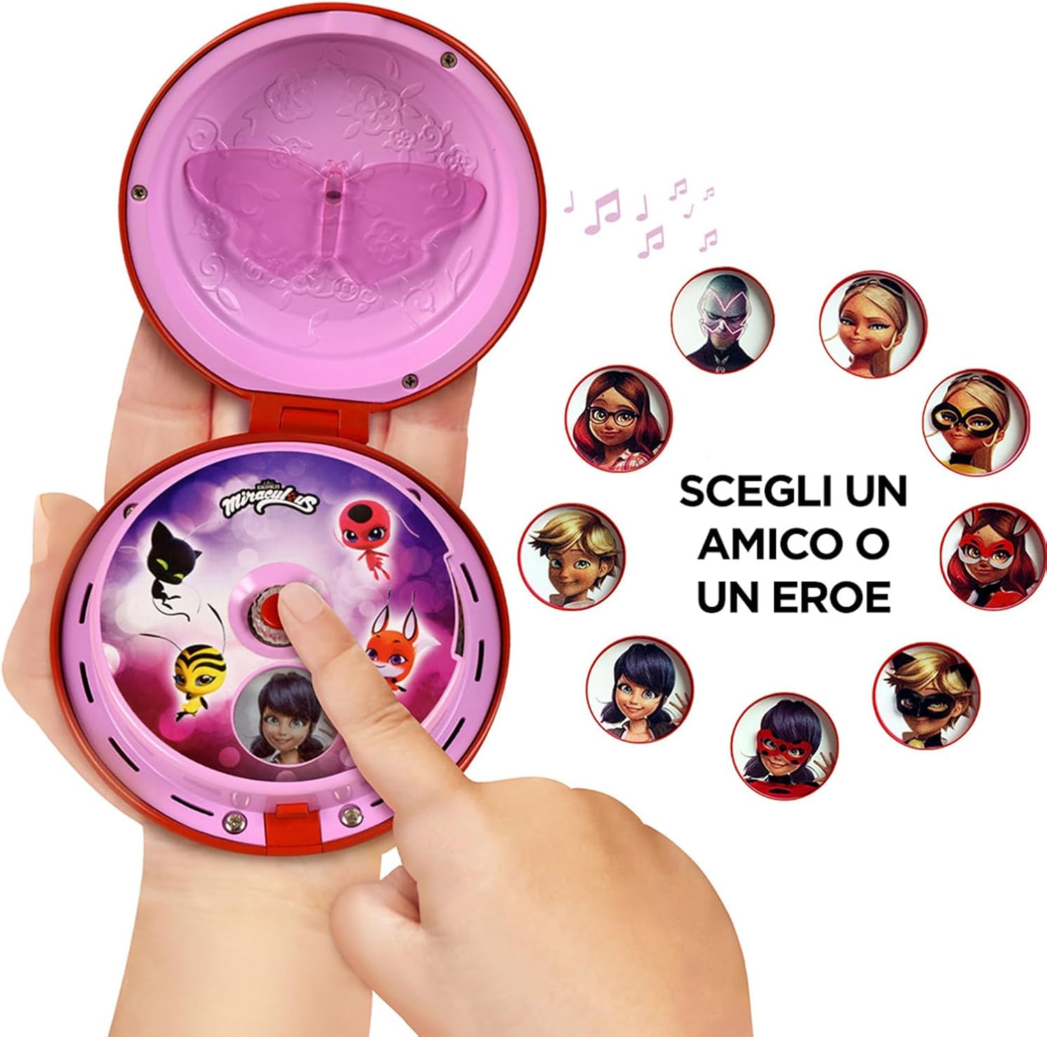 BANDAI Miraculous Yoyo Telefono magico con suoni e luminoso di Ladybug - Accessorio di role play per travestirsi da Ladybug