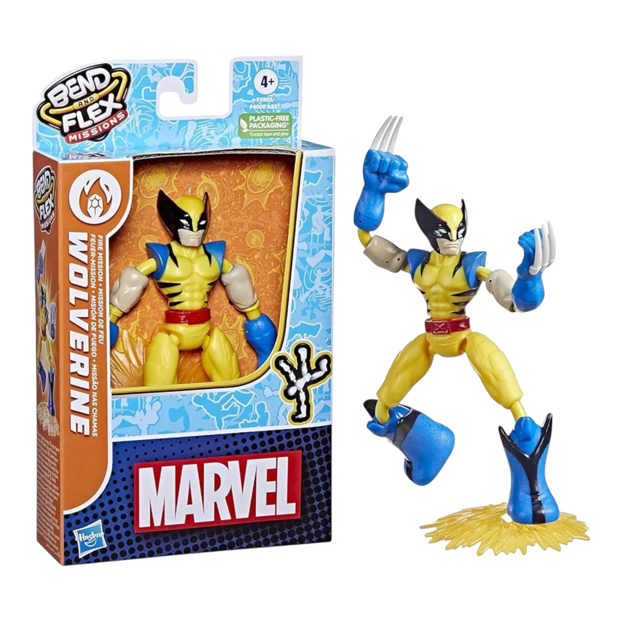 Hasbro Marvel Bend And Flex Missions Action Figure di Wolverine Fire Mission 15cm