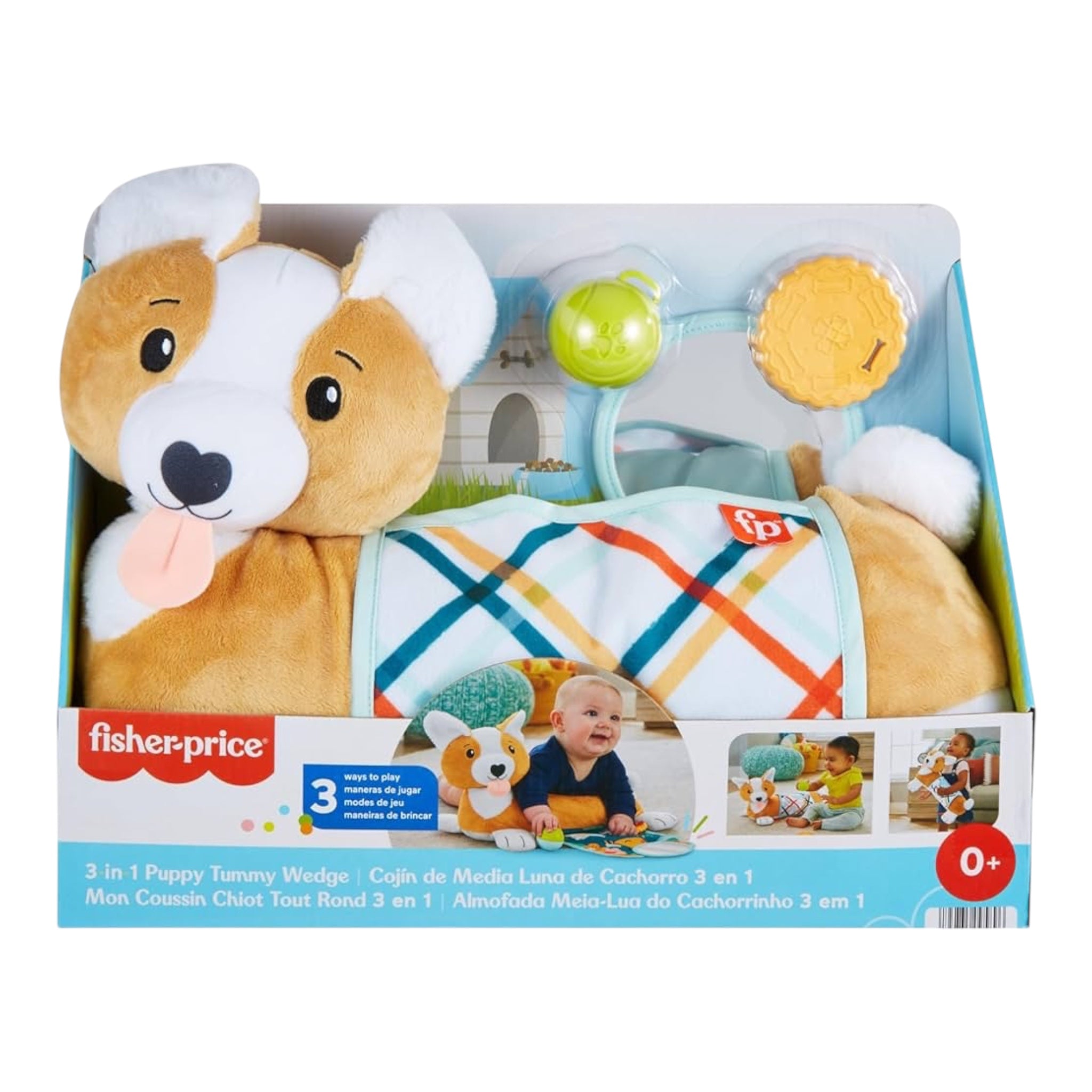 Fisher-Price Cuscino Corgi Tummy Time 3 in 1