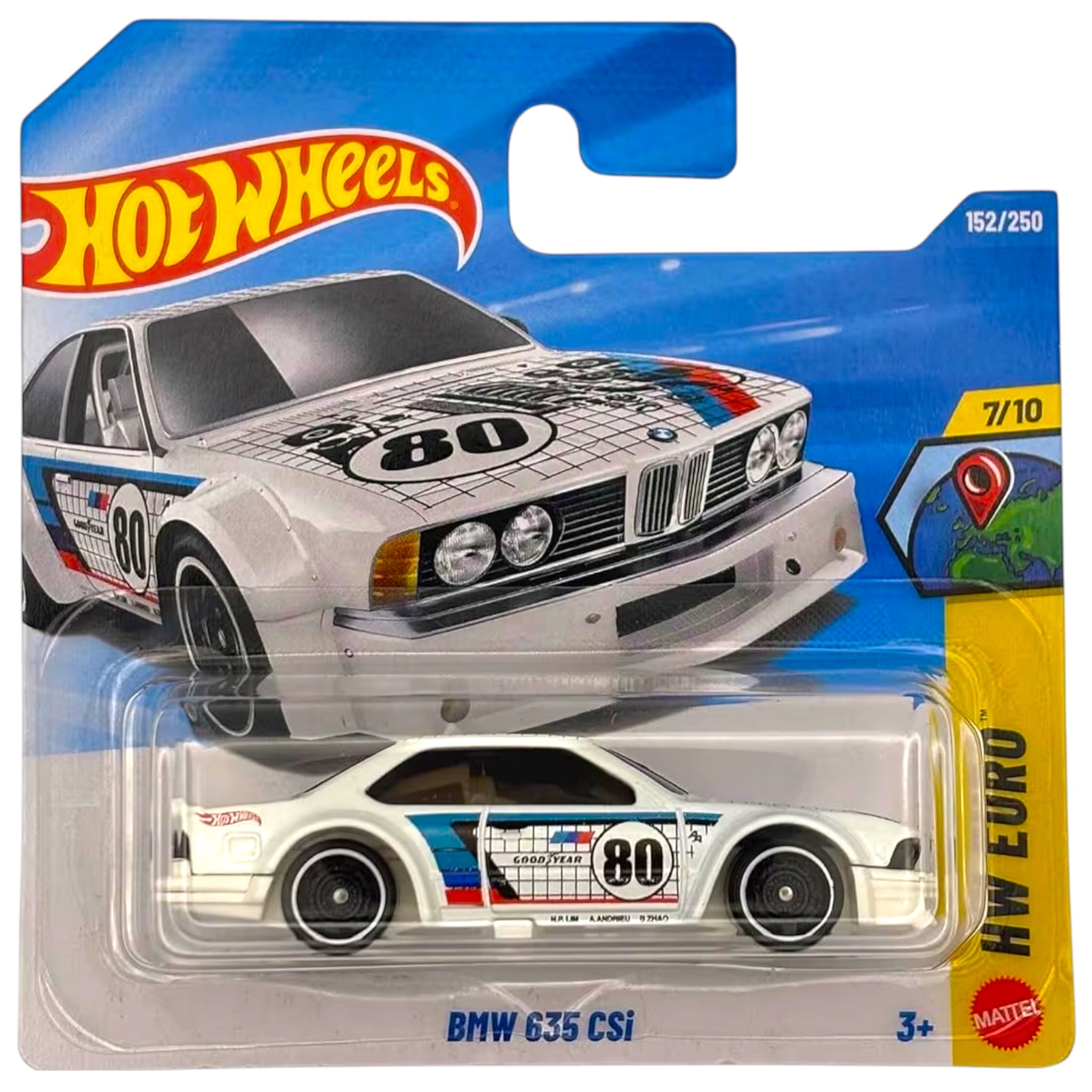Hot Wheels BMW 635 CSi HW Euro 7/10 Motorsport con numero di partenza 80 (120/250) 1:64