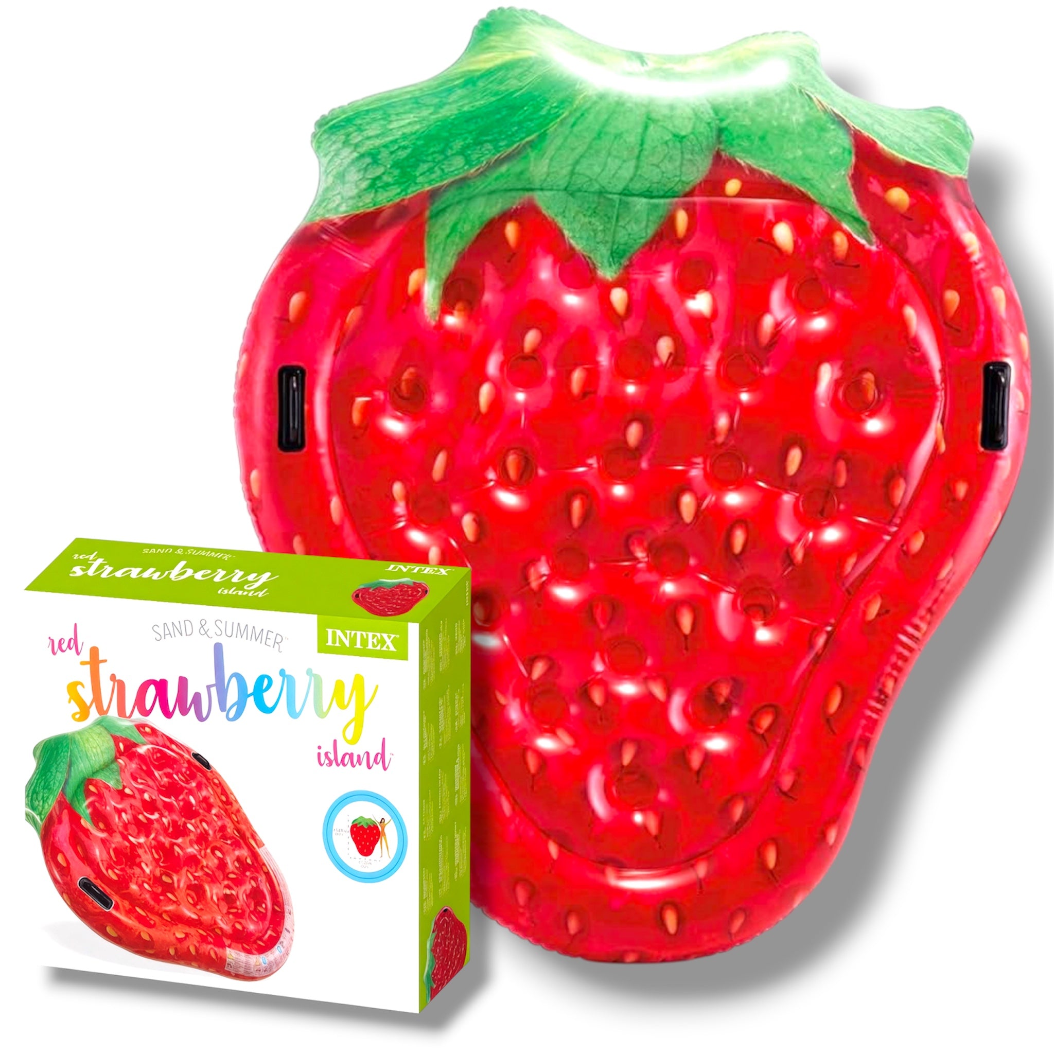 Intex Materassino Gonfiabile Fragola Gigante Rossa 160x132 cm per Piscina e Mare
