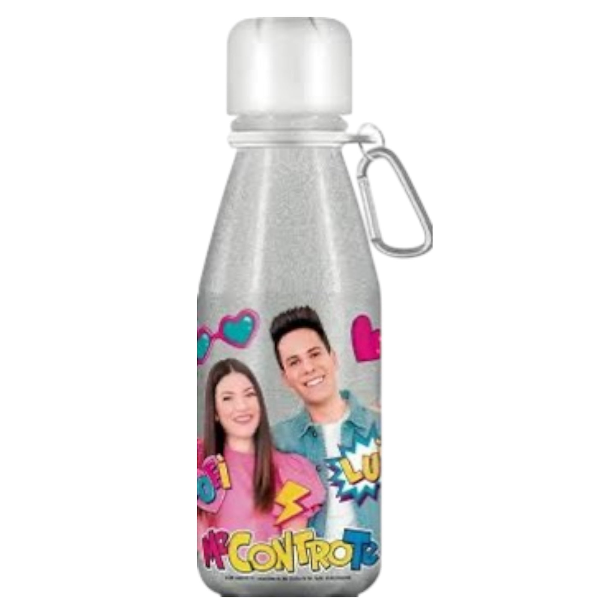 Me contro te borraccia alluminio glitterata Lui e Sofi per bambini