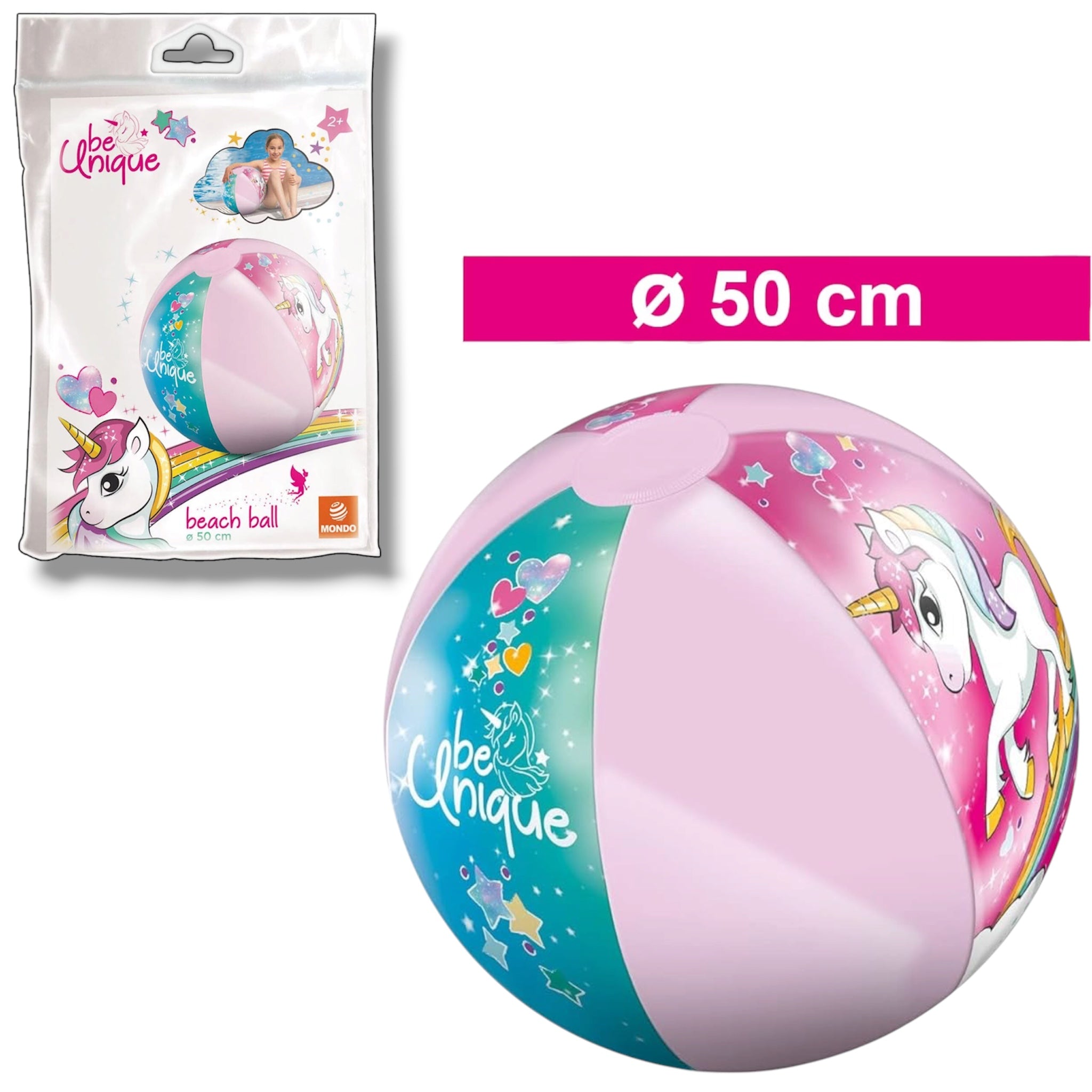 Mondo Unicorn Pallone Gonfiabile da Spiaggia Unicorno 50 cm