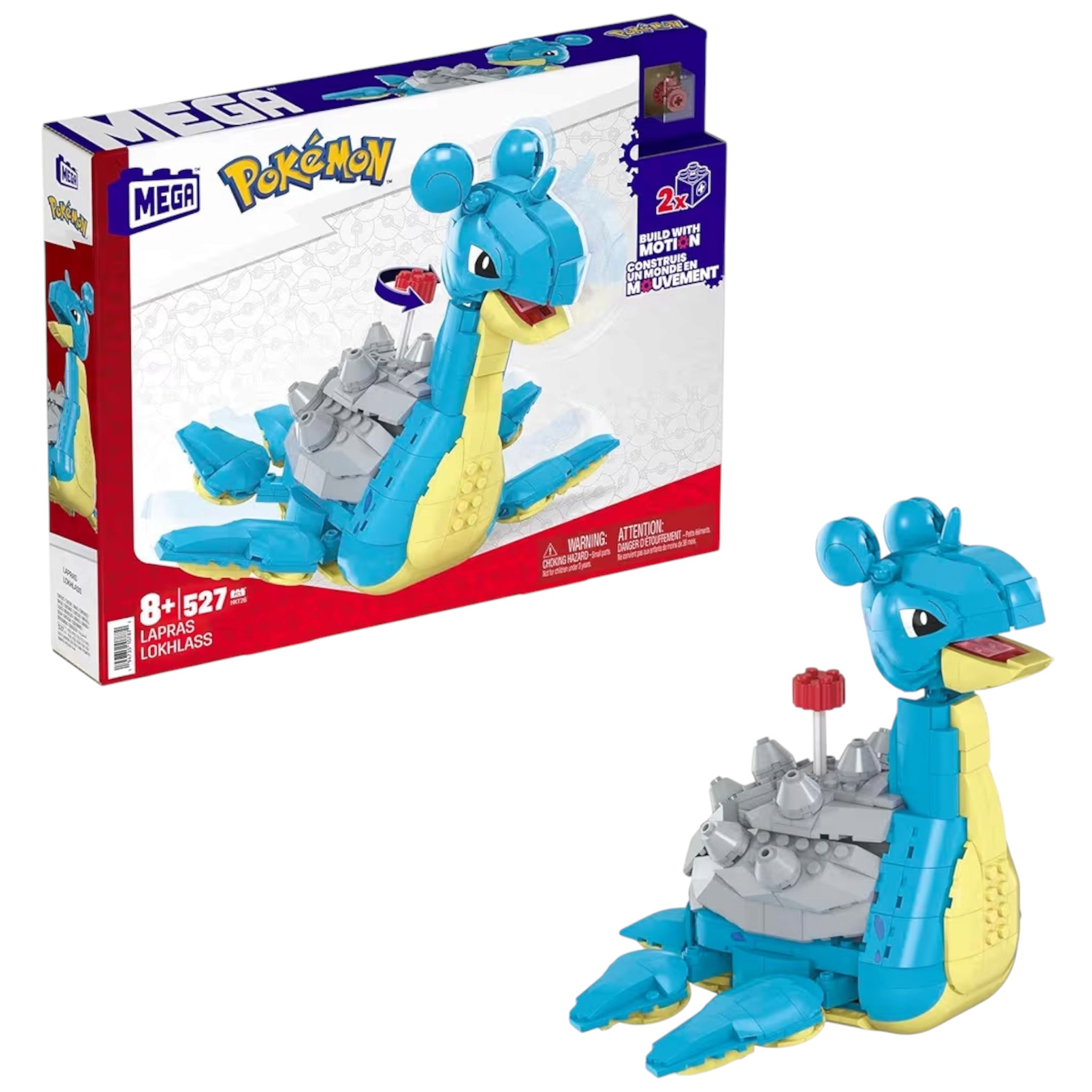 MEGA Pokemon Lapras da Costruire Set da 527 Pezzi con Parti Mobili, Modellino da Esposizione