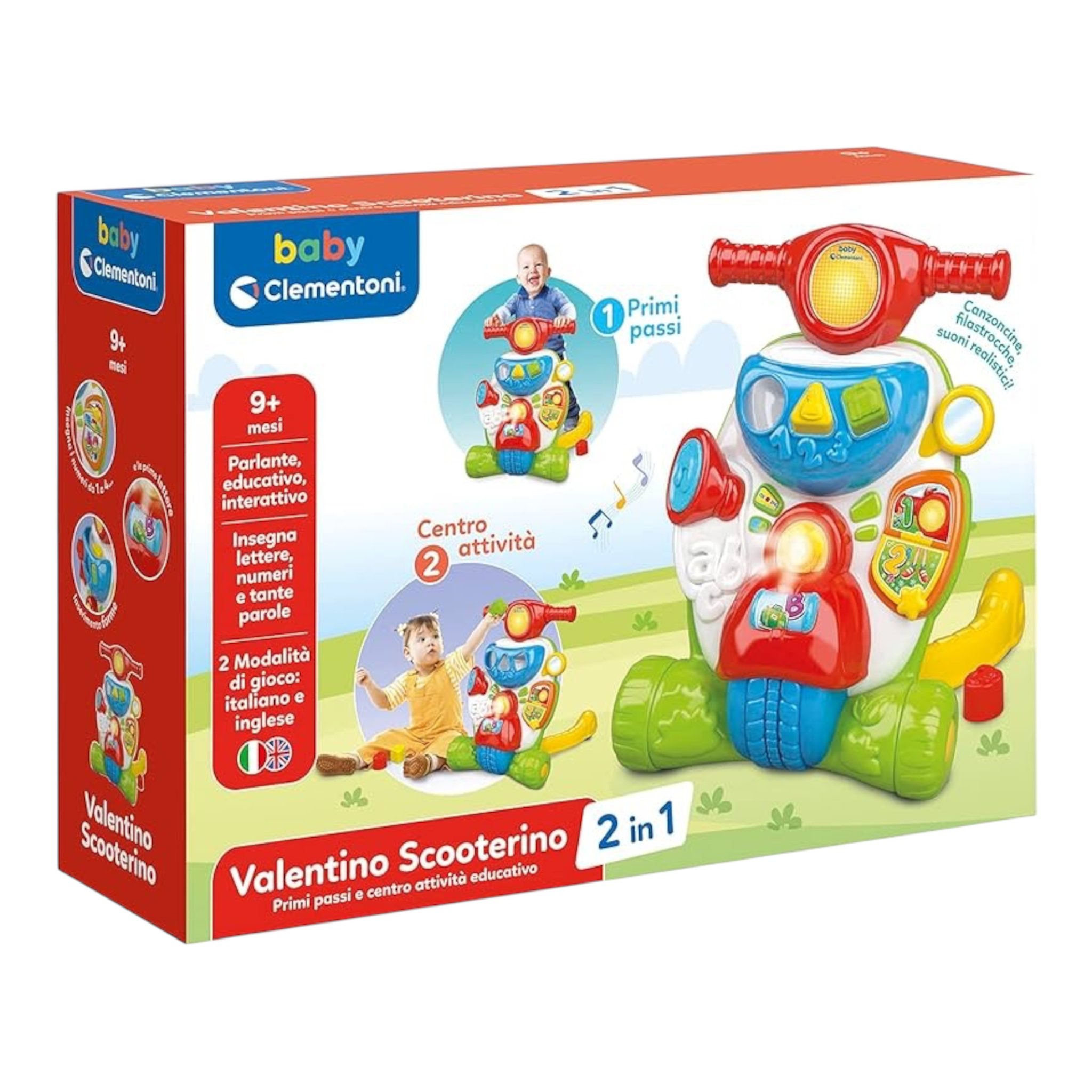 Clementoni Valentino Scooterino Primi Passi 9+ Mesi