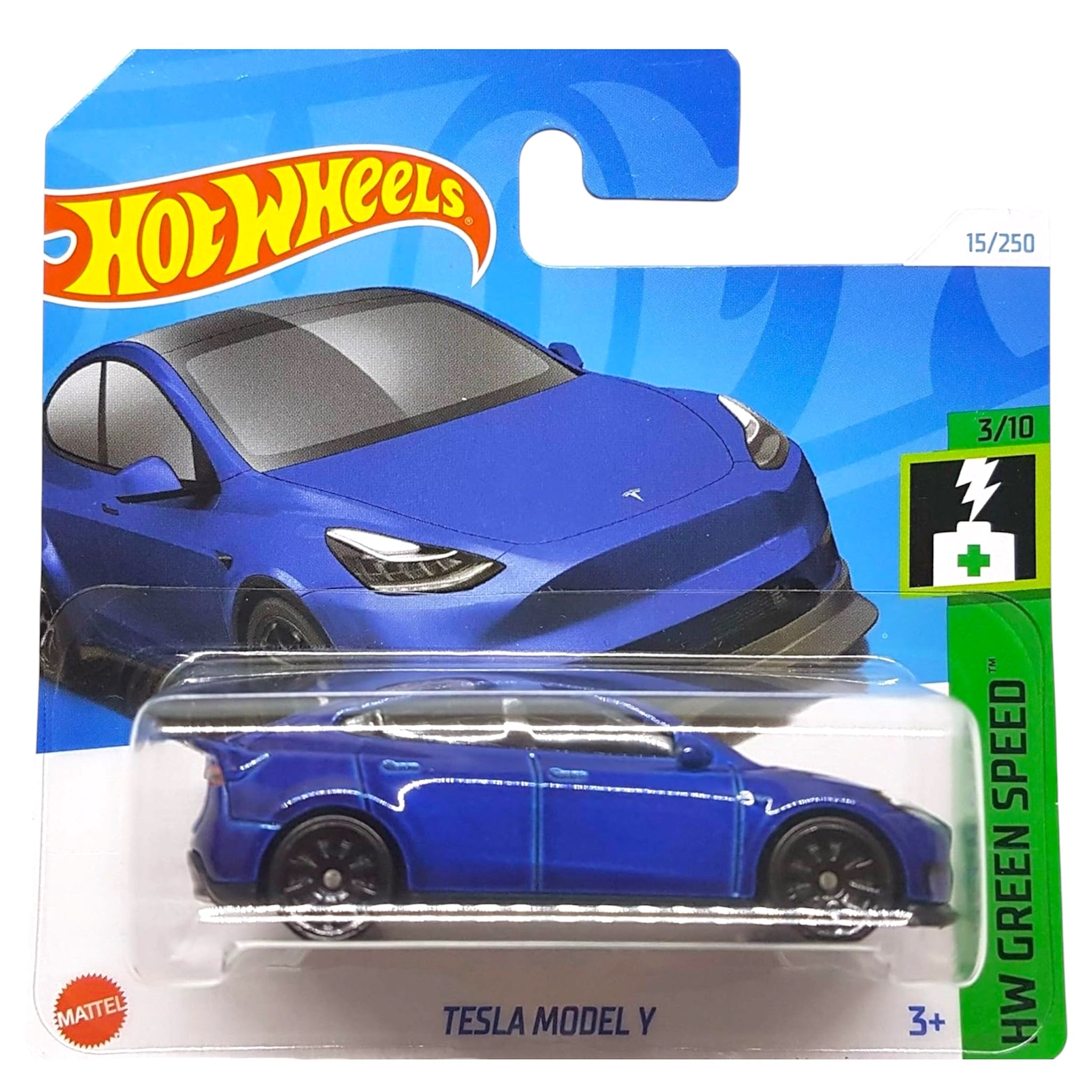 Mattel Hot Wheels Tesla Model Y 2024 HW Green Speed 3/10 – Modellino Auto
