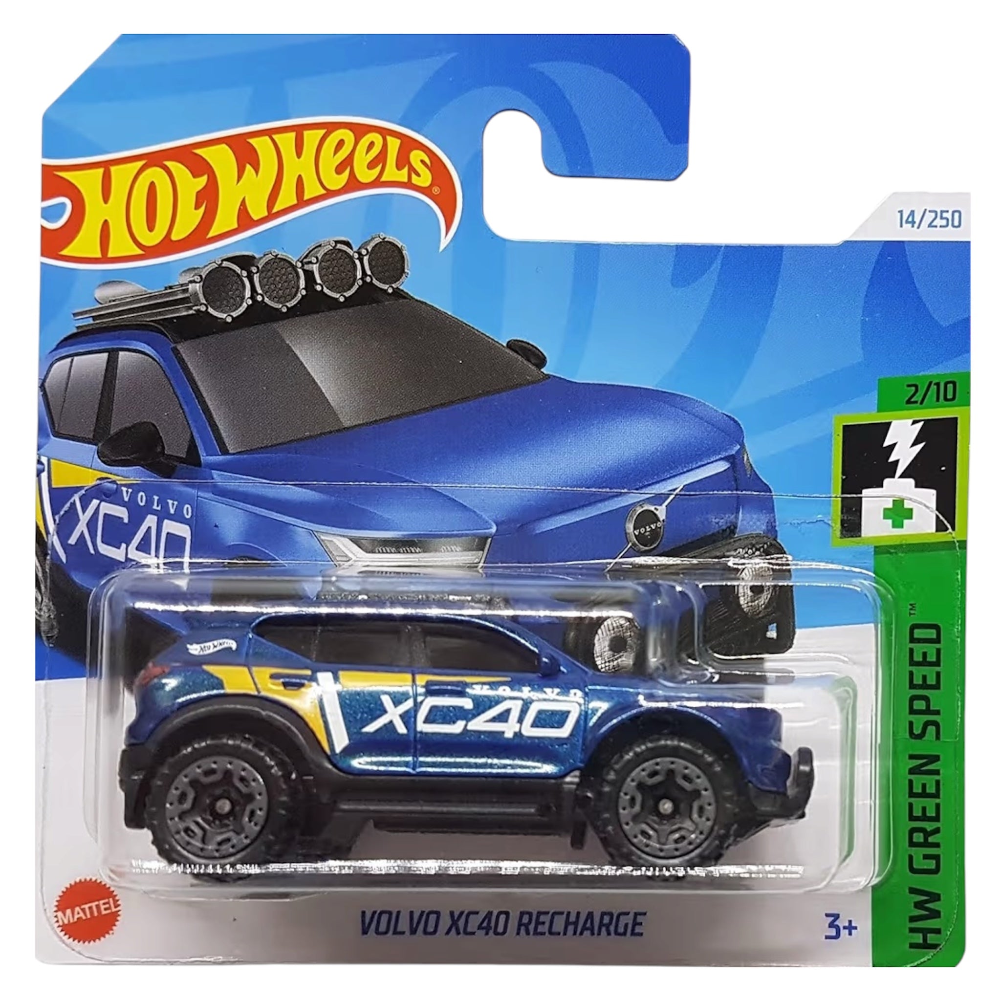 Mattel Hot Wheels Volvo XC40 Recharge 2024 Blu Scuro Metallizzato HW Green Speed 2/10 HTB79 Modellino Auto
