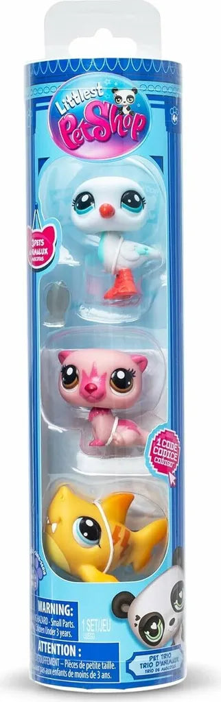 BANDAI Littlest Pet Shop Set di 3 figurine Tubo