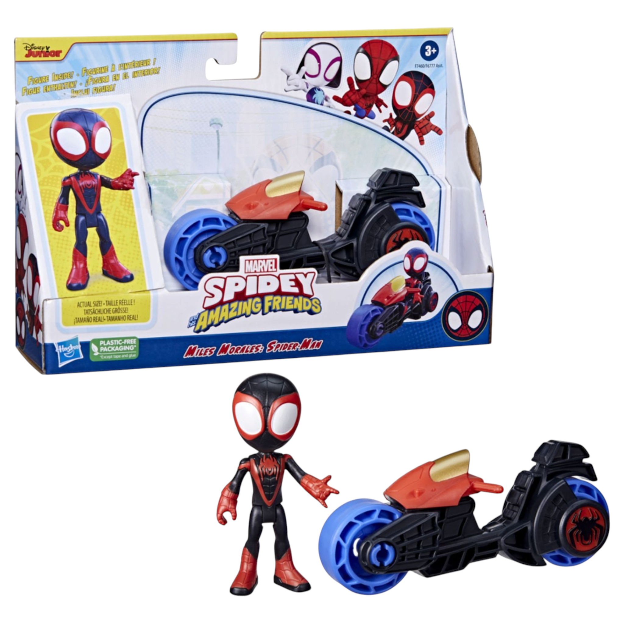 Hasbro Marvel Miles Morales Spider-Man con Motocicletta Giocattolo