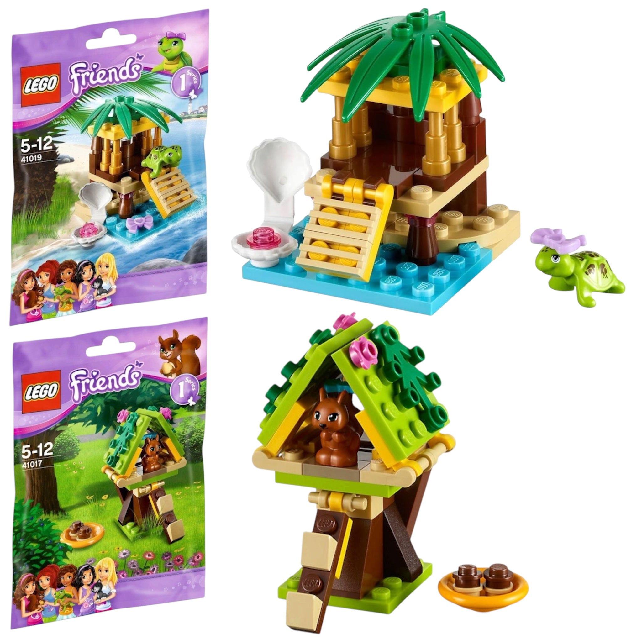 LEGO Friends Pets 2 pz Il Rifugio dello Scoiattolo e La Piccola Oasi della Tartaruga