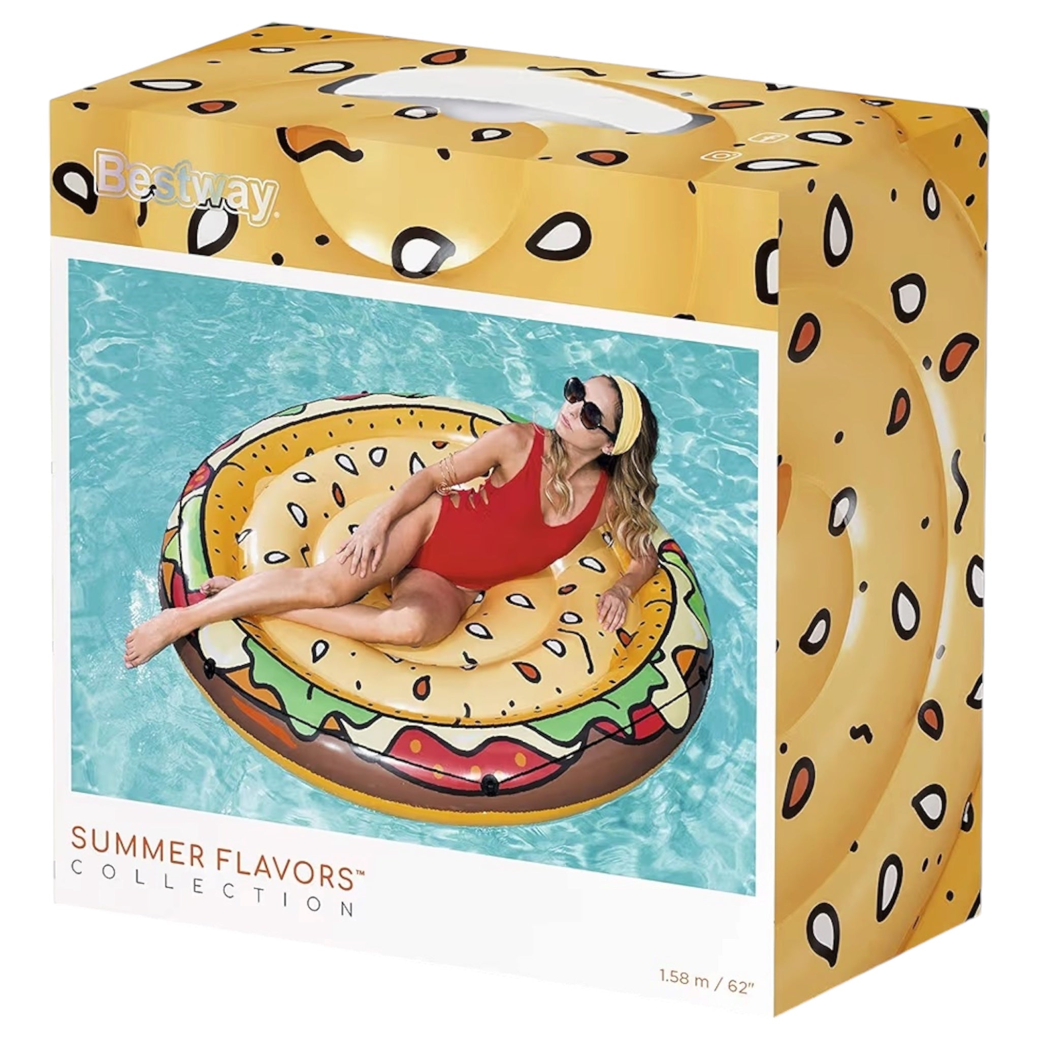 Bestway Isola gonfiabile a forma di hamburger 150 cm
