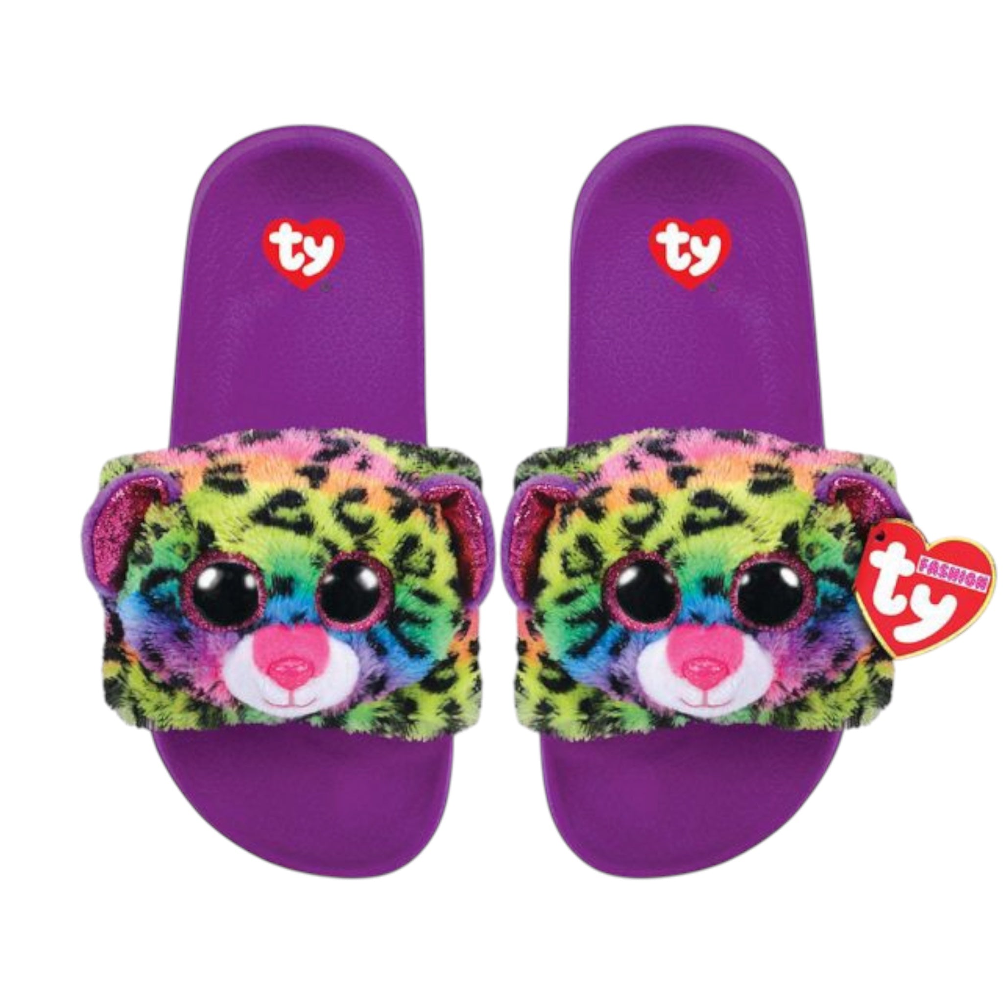 Ty Slush Ciabatte peluche Dotty Il Leopardo Medium Taglia 33 infradito Bambini e ragazzi