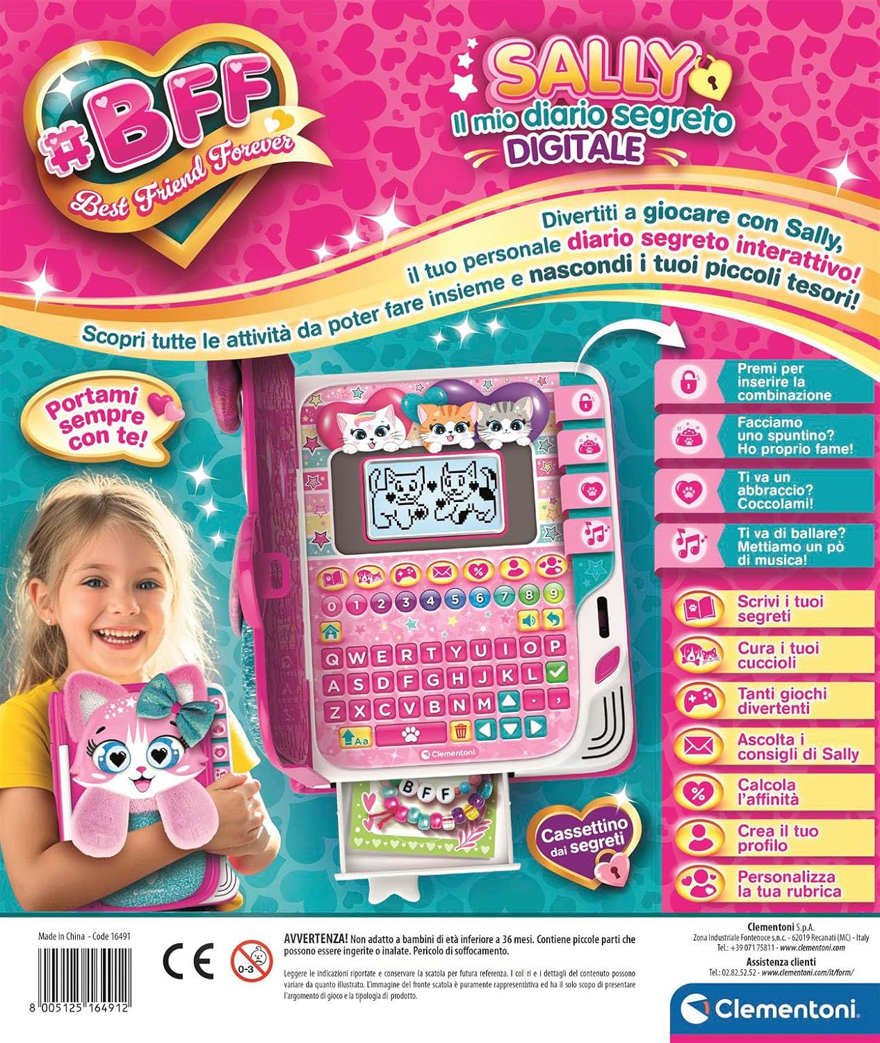 Clementoni - BFF Sally Il Mio Diario Segreto Digitale