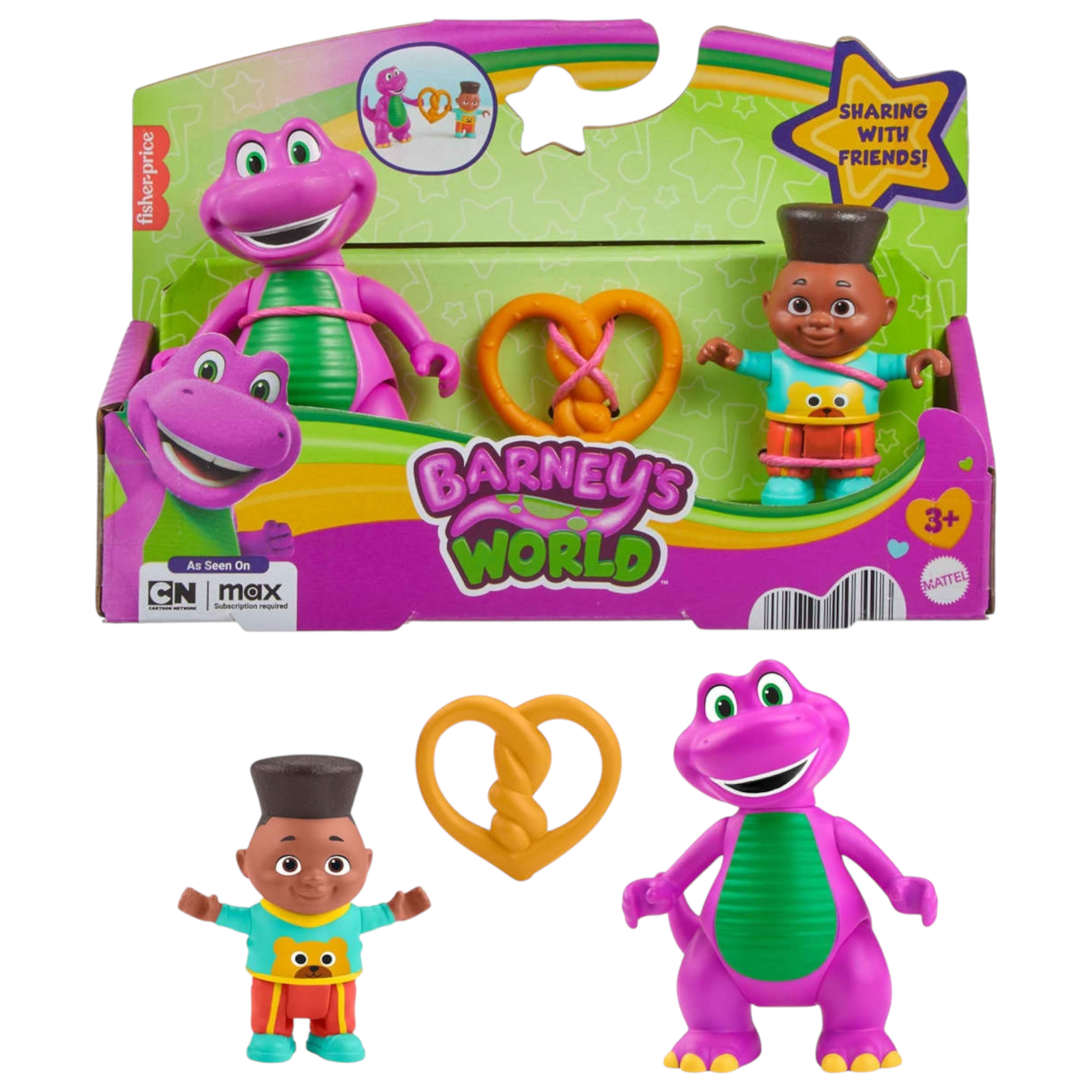 Mattel Barney’s World HYG97 Barney 8 cm e David con Accessori