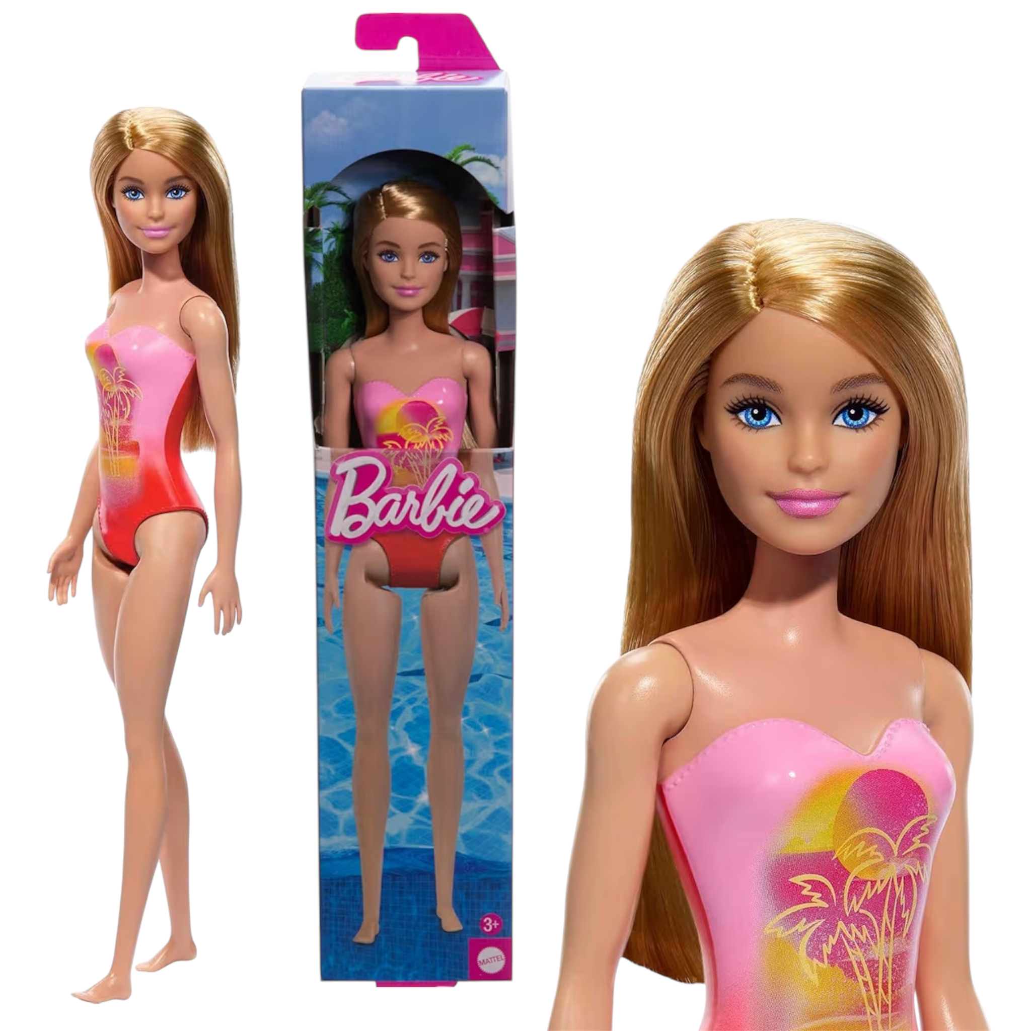 Mattel Barbie Beach Mora e Bionda Set Bambole Fashion da Mare con Costume