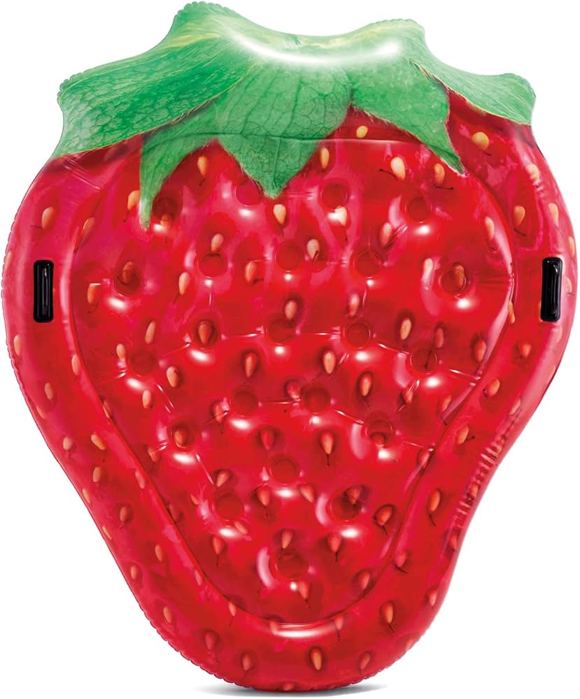 Intex Materassino Gonfiabile Fragola Gigante Rossa 160x132 cm per Piscina e Mare