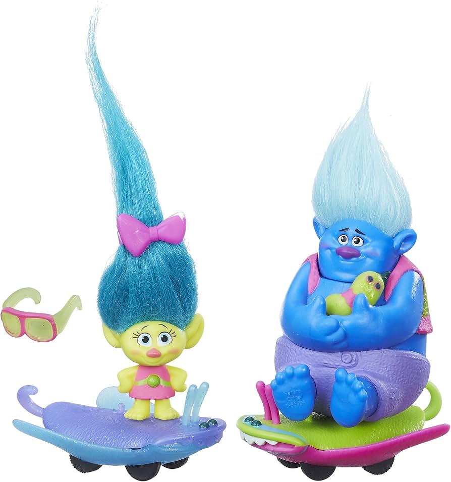 Hasbro Trolls Critter Skitter Board con Biggie, Smidge e Mr. Dinkles