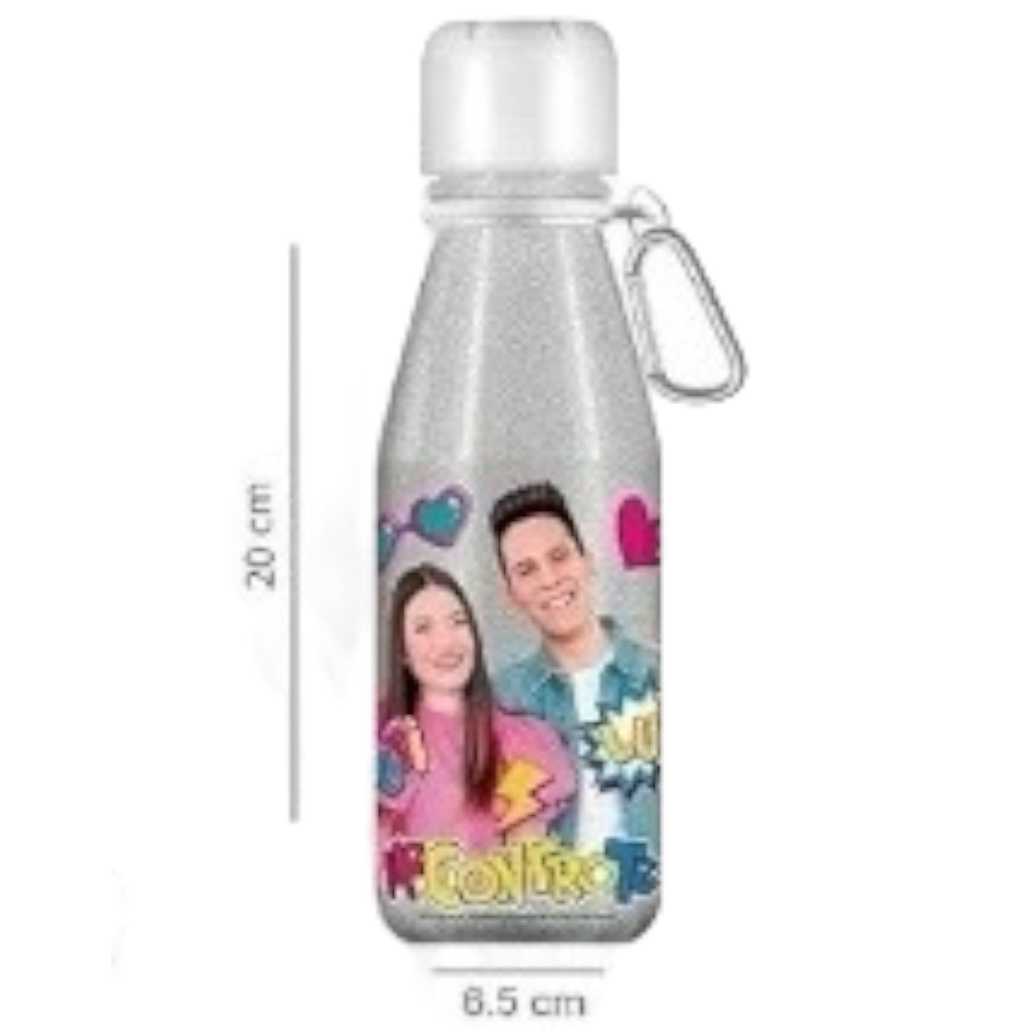 Me contro te borraccia alluminio glitterata Lui e Sofi per bambini